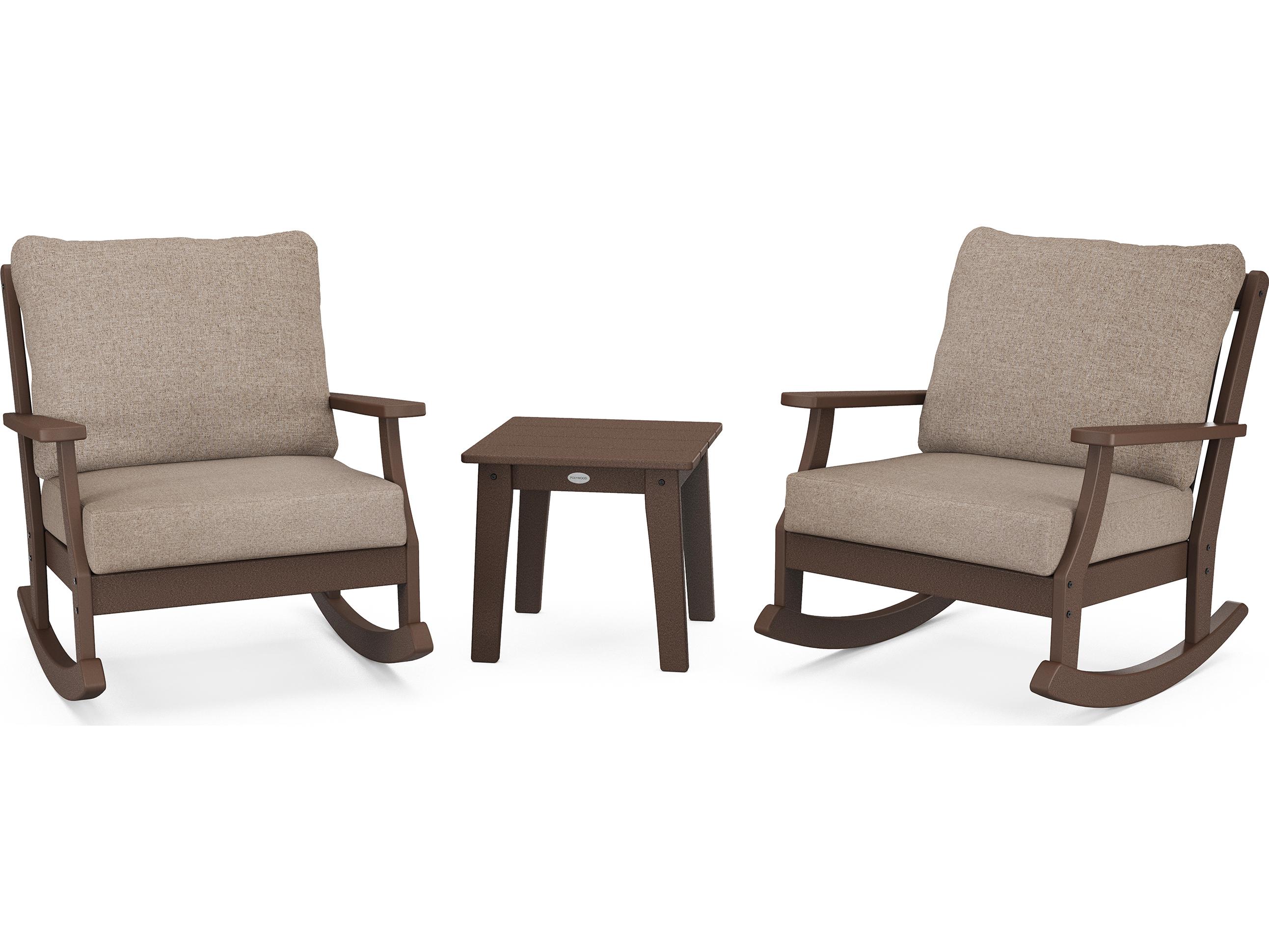 POLYWOOD® Braxton Recycled Plastic Deep Seating 3 Piece Patio Lounge Set