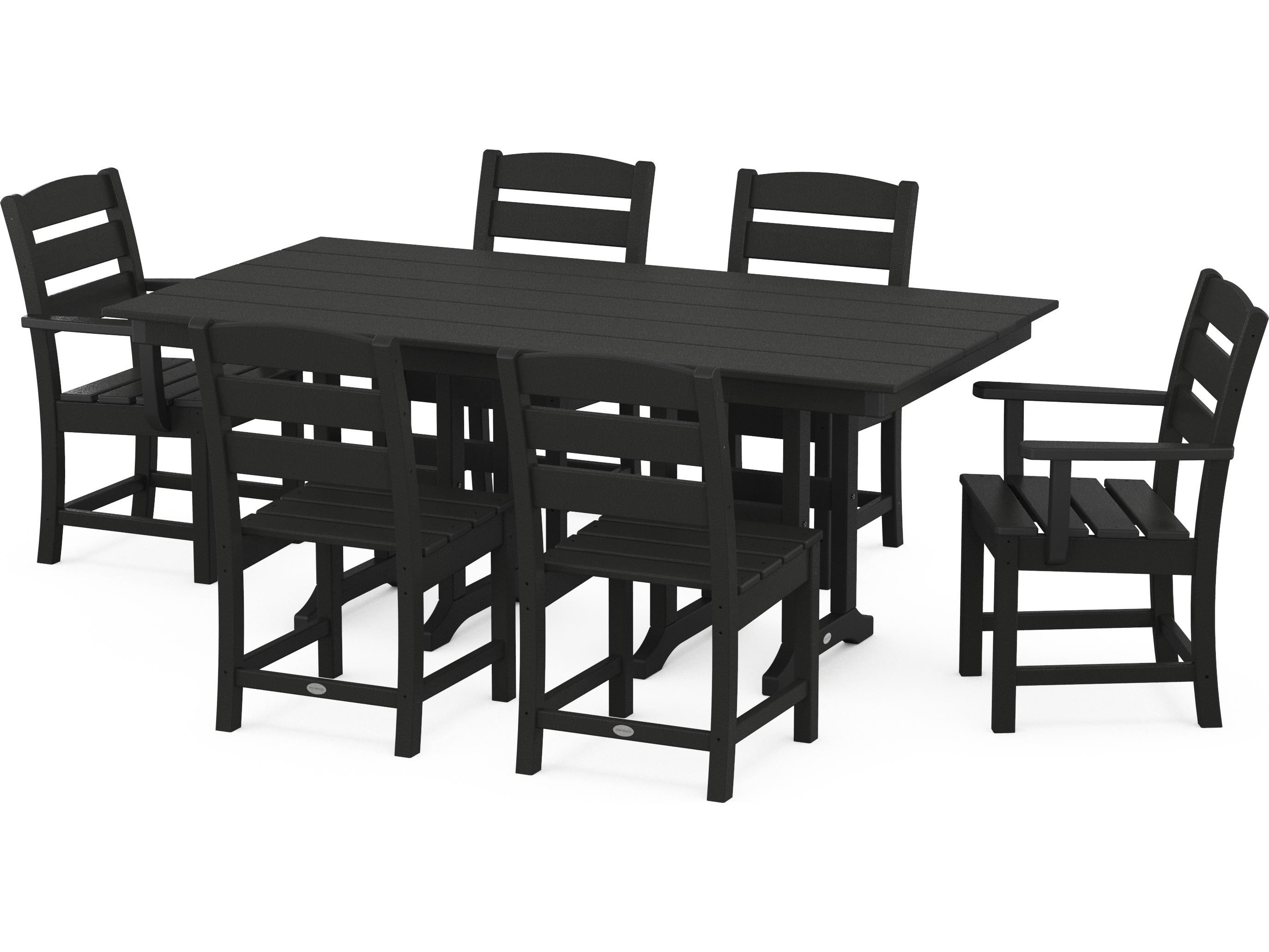 POLYWOOD® Lakeside Recycled Plastic 7 Piece Outdoor Patio Dining Set