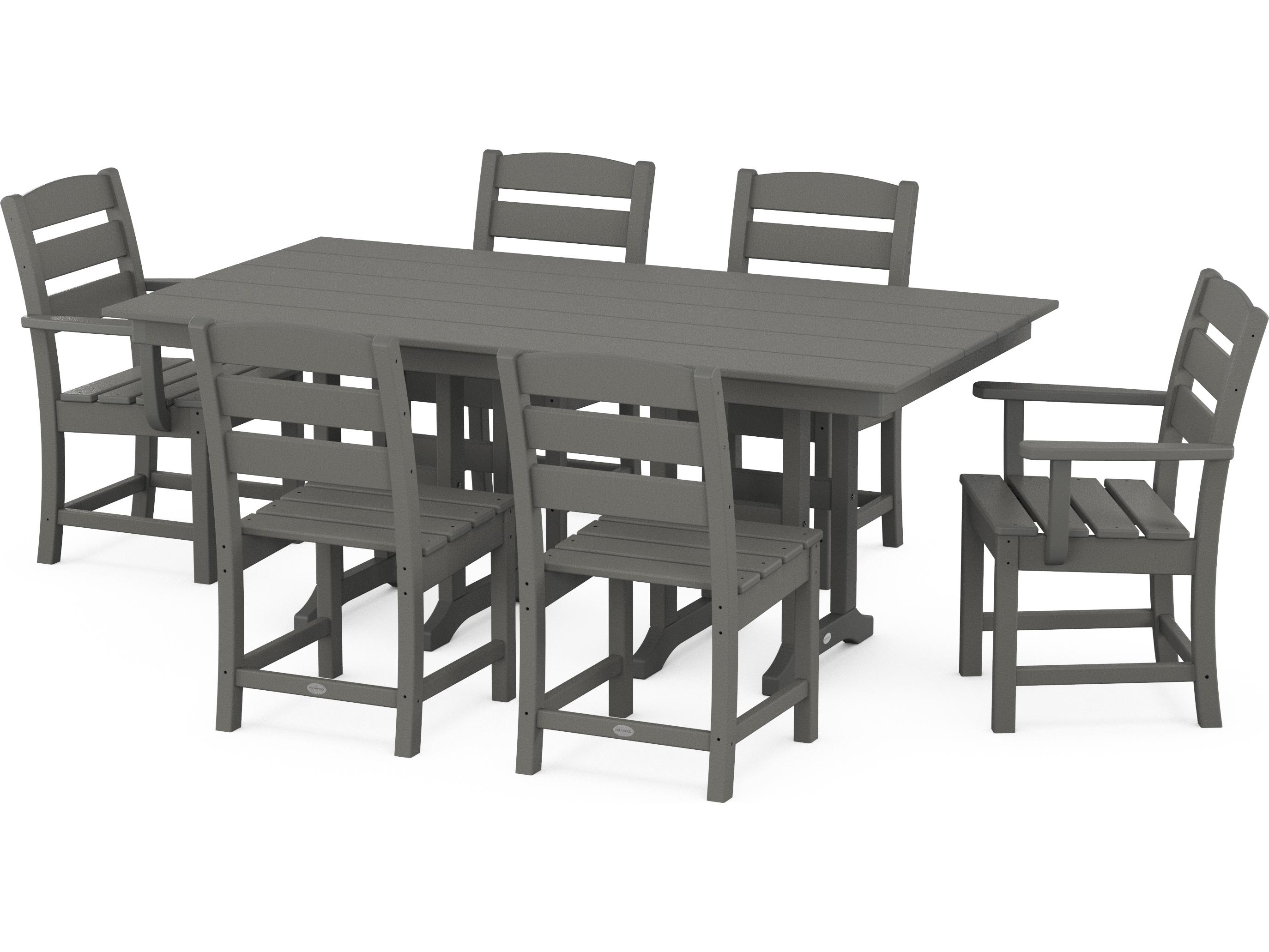 POLYWOOD® Lakeside Recycled Plastic 7 Piece Outdoor Patio Dining Set