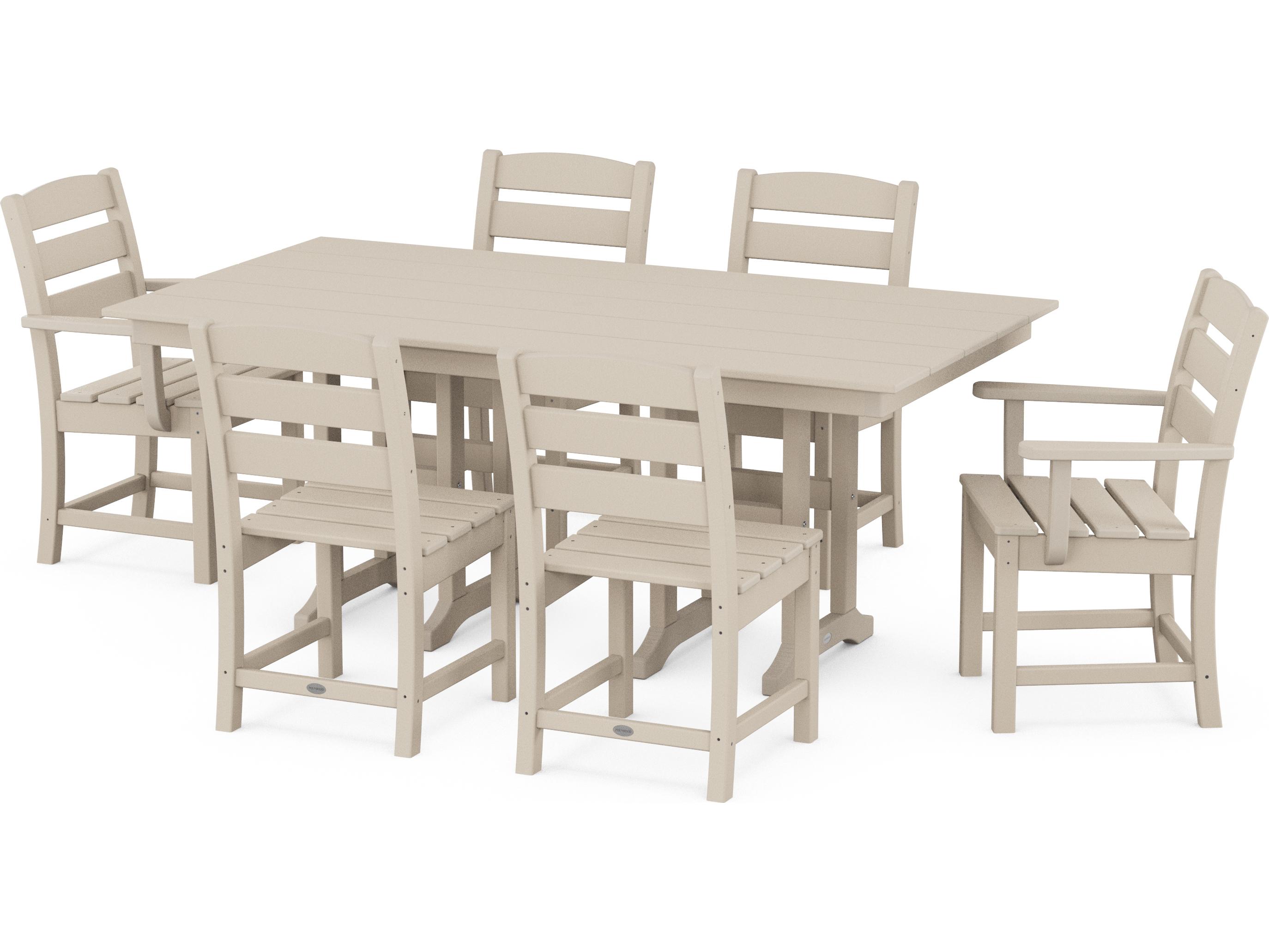 POLYWOOD® Lakeside Recycled Plastic 7 Piece Outdoor Patio Dining Set