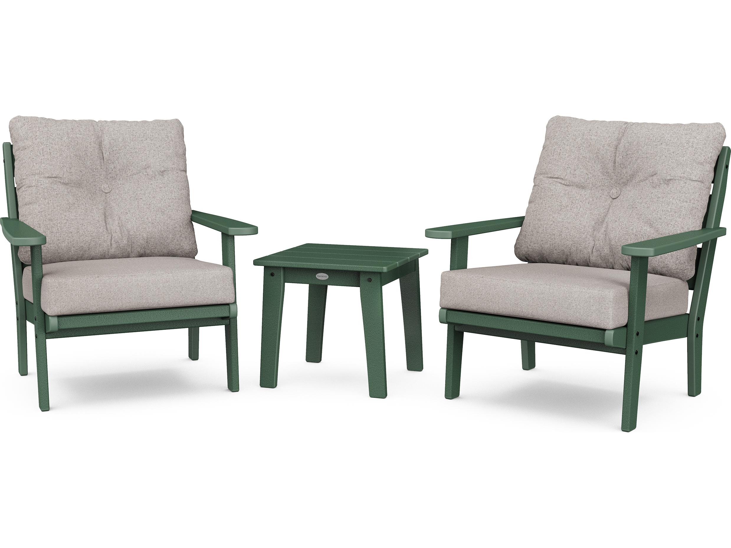 POLYWOOD® Lakeside Recycled Plastic Deep Seating 3 Piece Outdoor Lounge Set