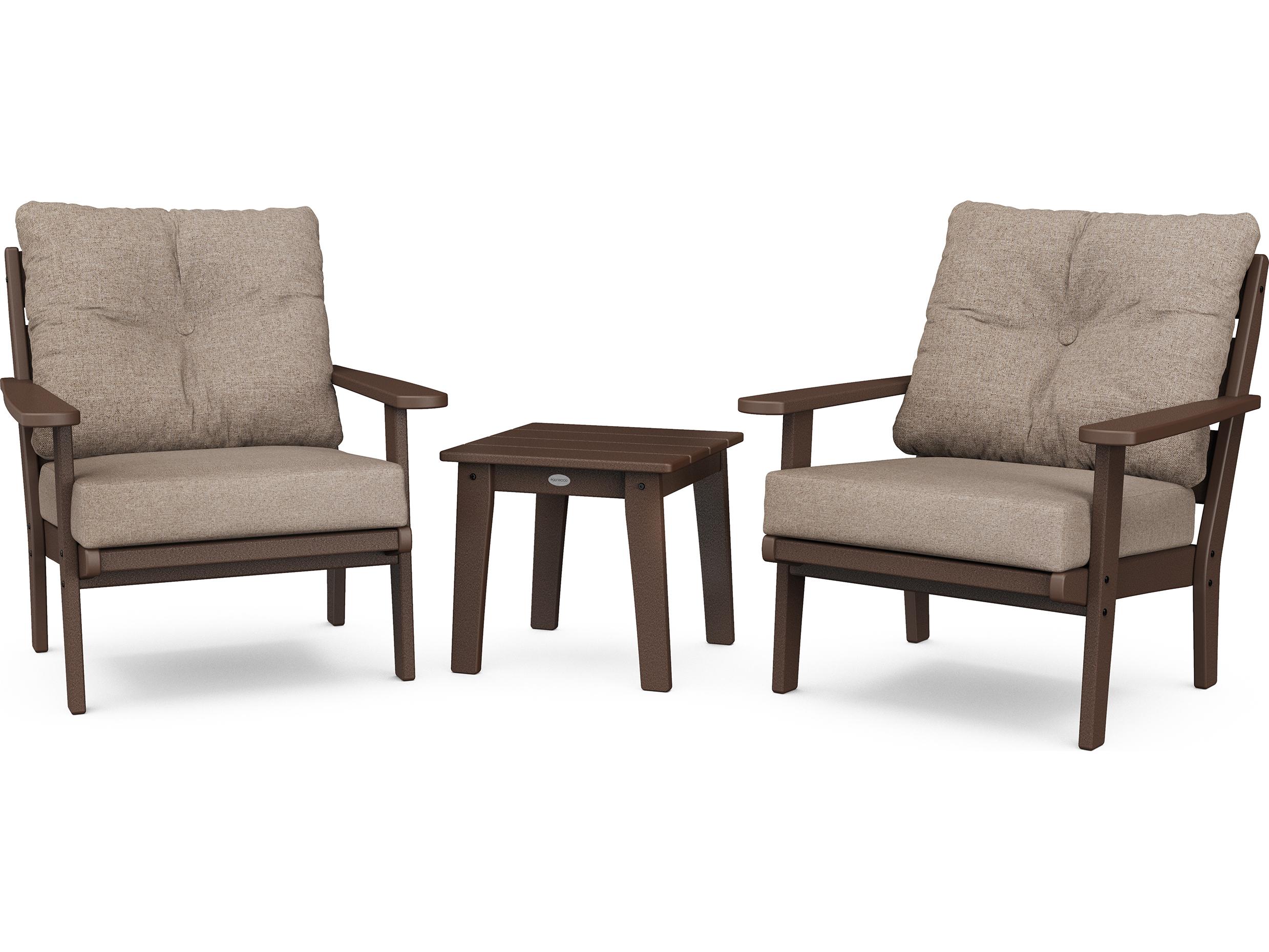 POLYWOOD® Lakeside Recycled Plastic Deep Seating 3 Piece Outdoor Lounge Set