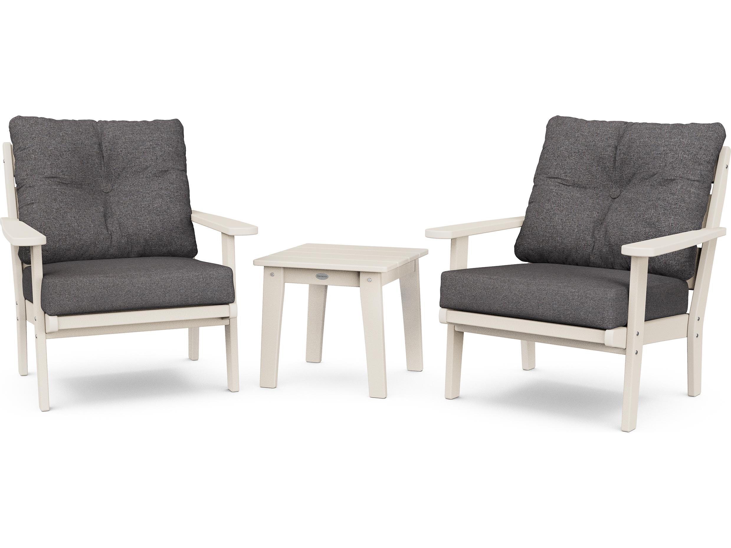 POLYWOOD® Lakeside Recycled Plastic Deep Seating 3 Piece Outdoor Lounge Set