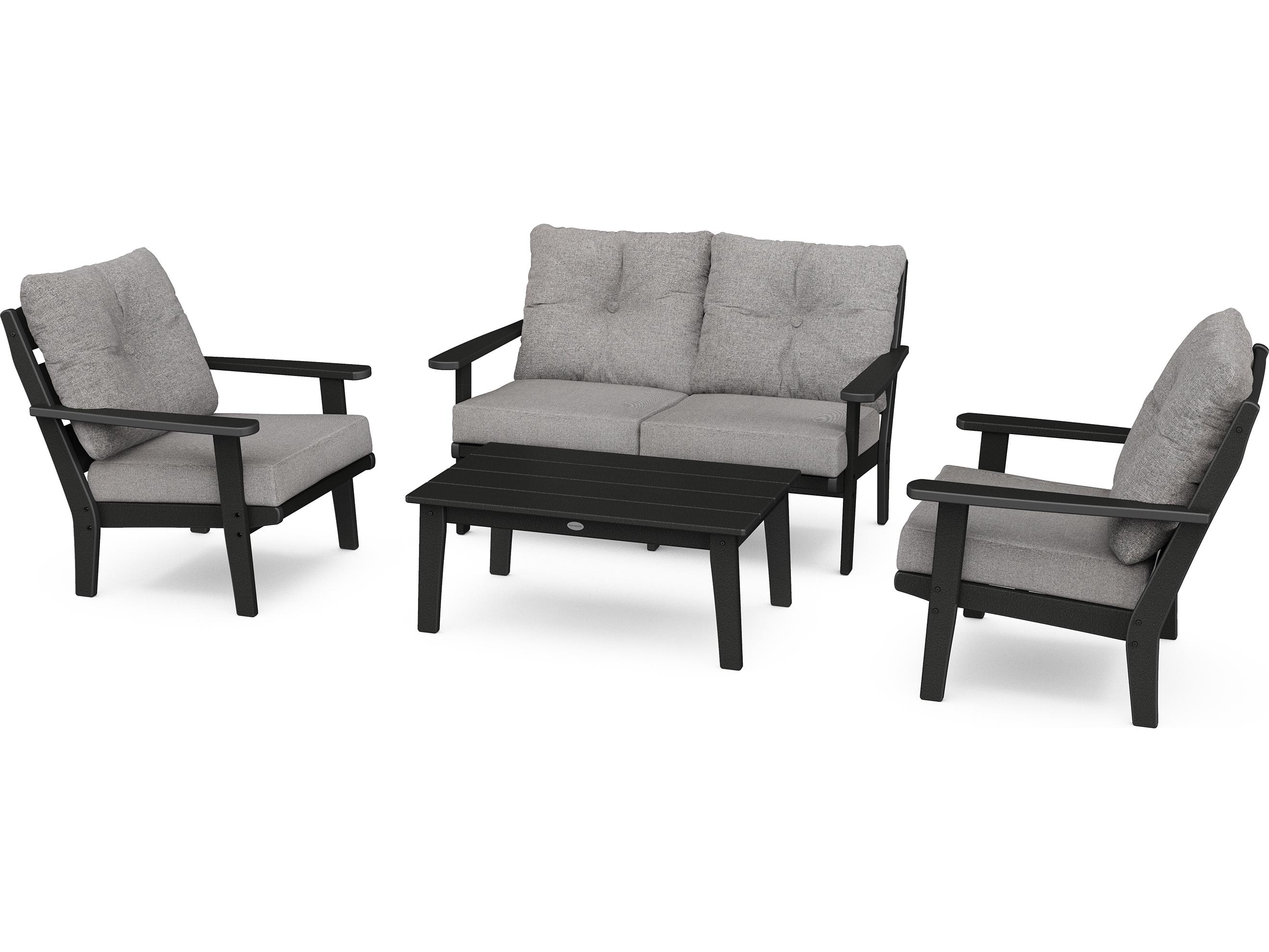 POLYWOOD® Lakeside Recycled Plastic Deep Seating 4 Piece Patio Lounge Set