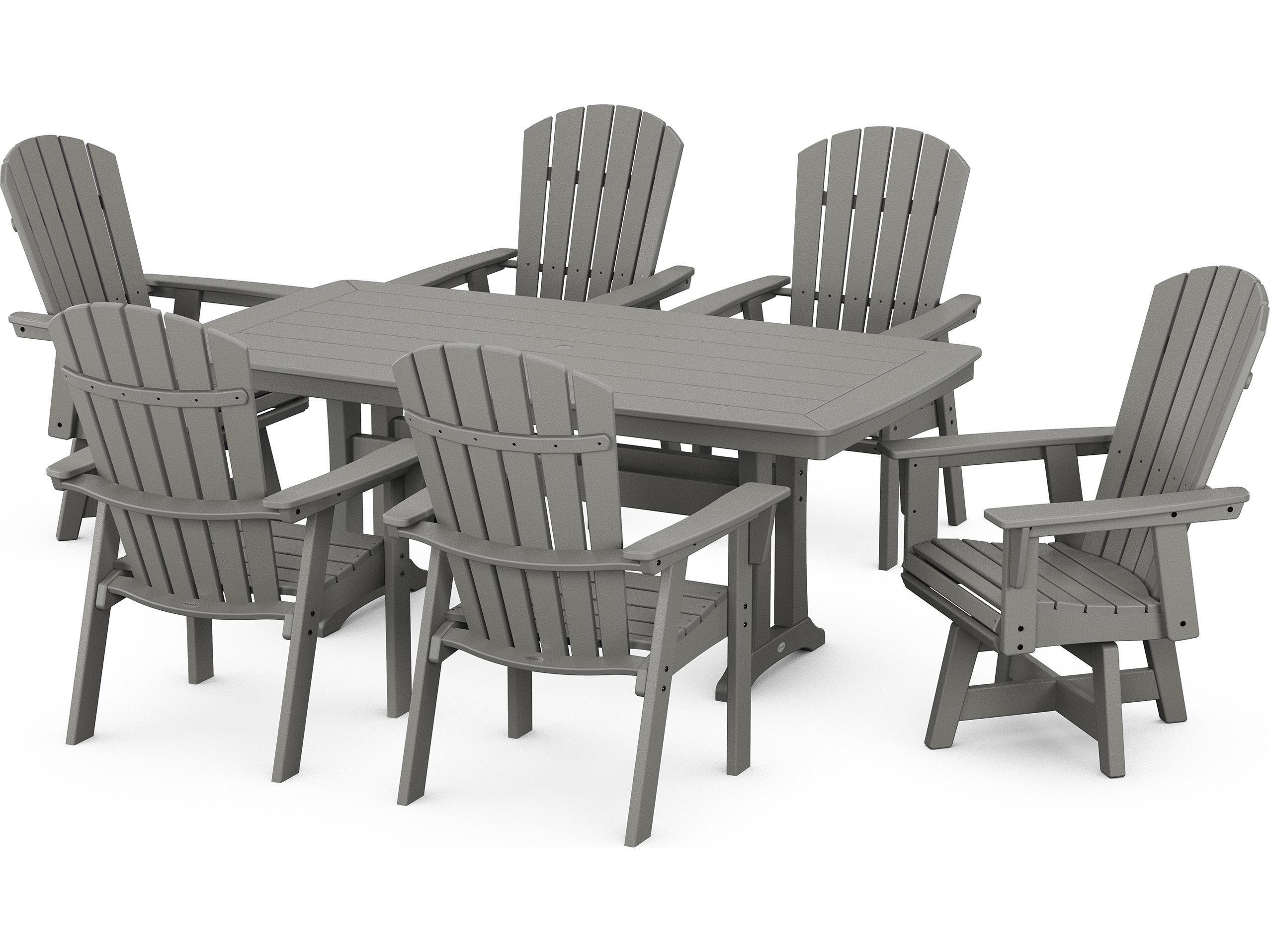 POLYWOOD® Nautical Recycled Plastic 7 Piece Outdoor Patio Dining Set