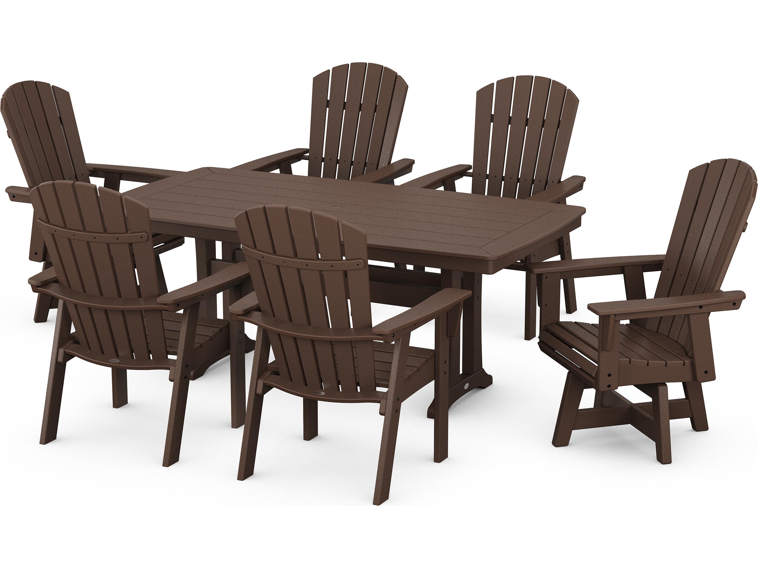 POLYWOOD® Nautical Recycled Plastic 7 Piece Outdoor Patio Dining Set