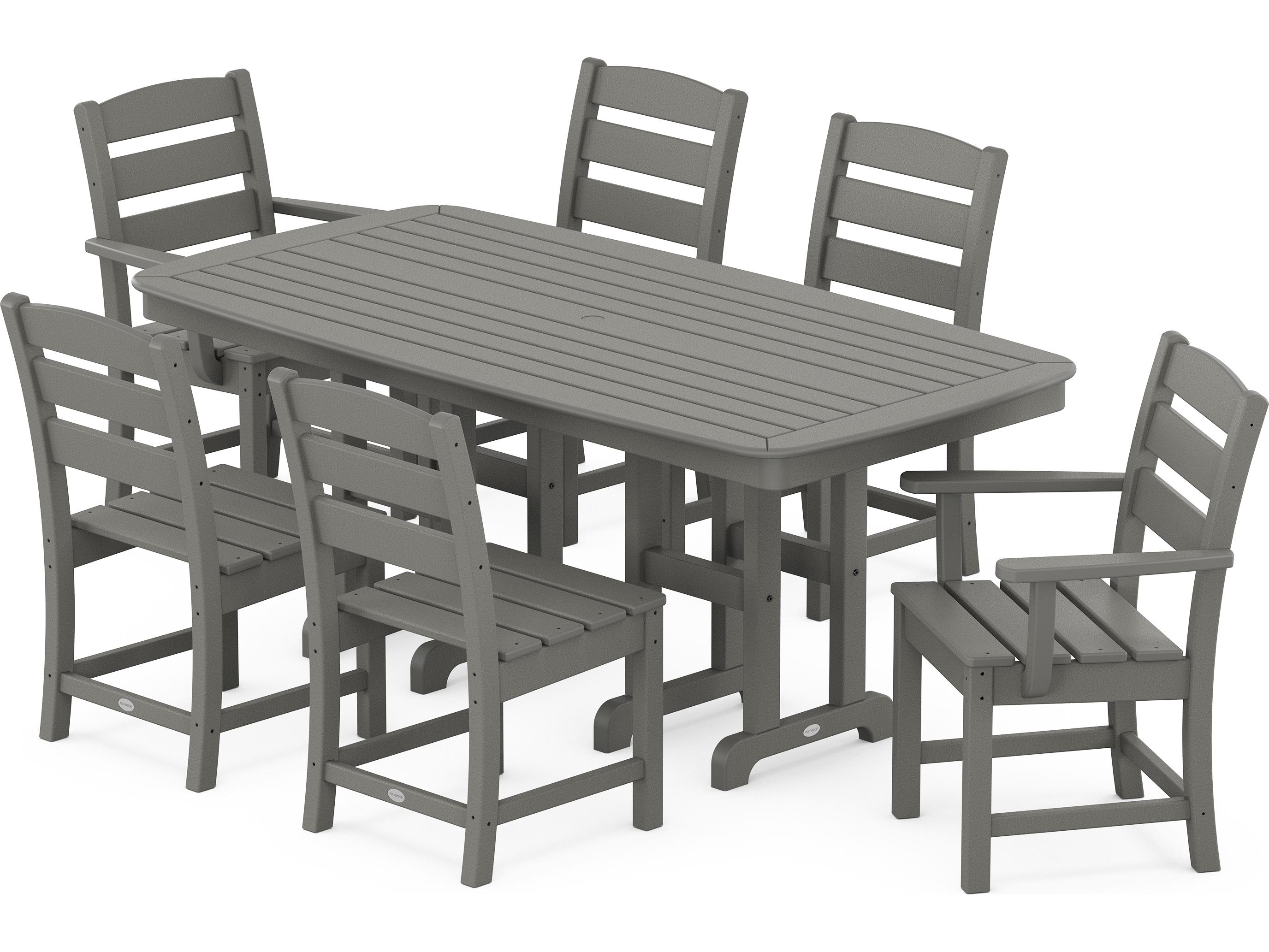POLYWOOD® Lakeside Recycled Plastic 7 Piece Outdoor Dining Set
