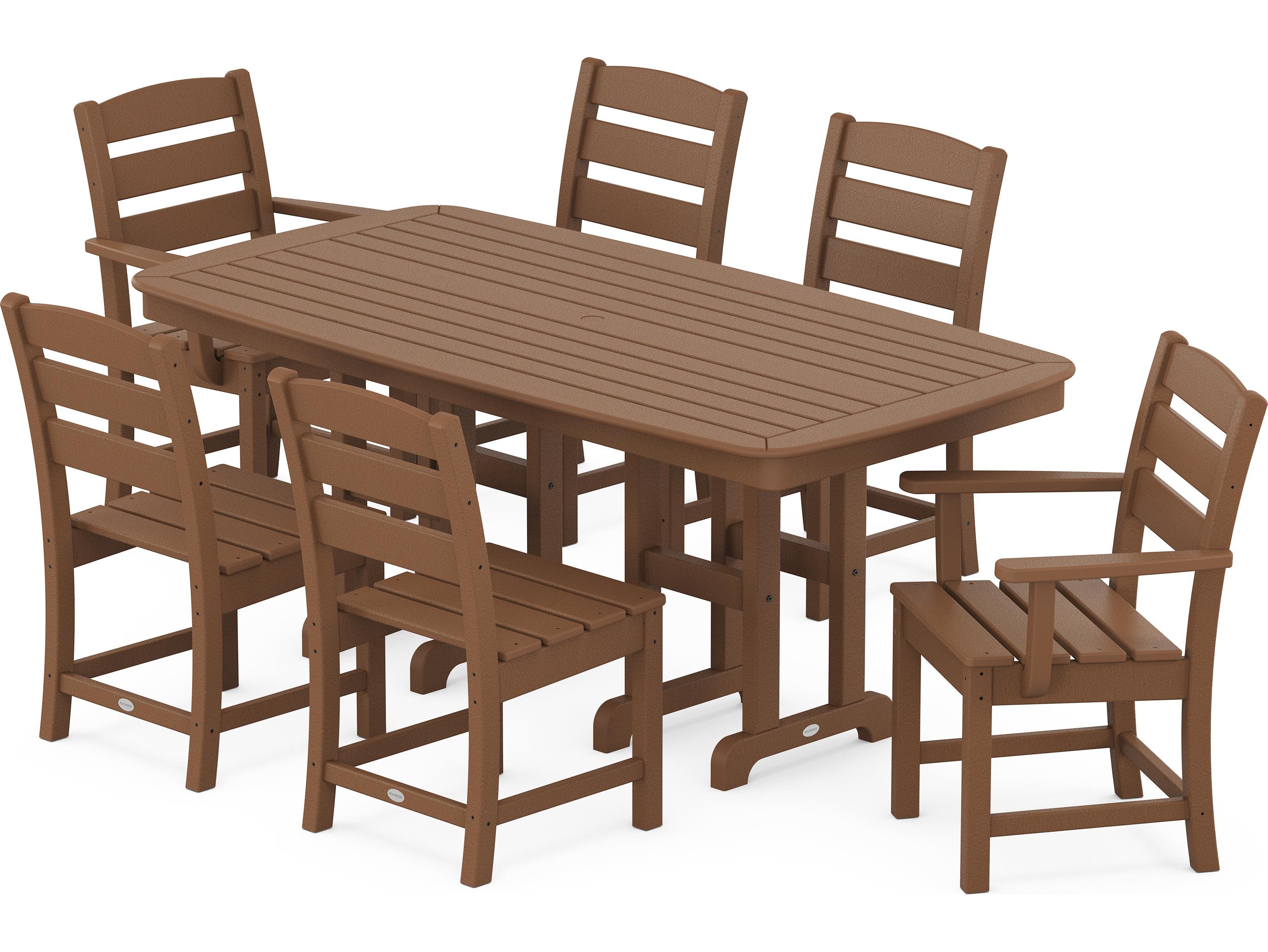 POLYWOOD® Lakeside Recycled Plastic 7 Piece Outdoor Dining Set