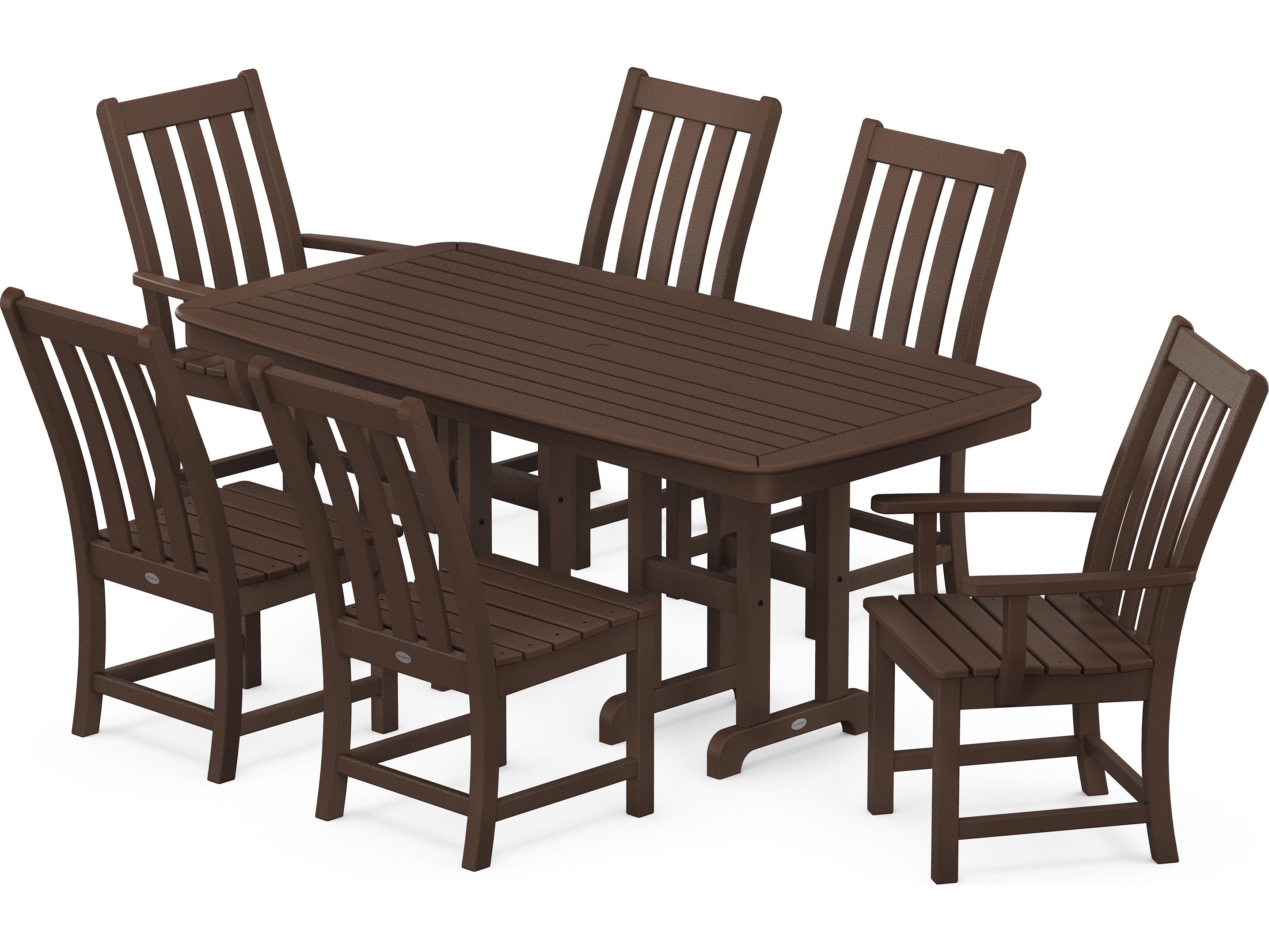 POLYWOOD® Vineyard Recycled Plastic 7 Piece Outdoor Patio Dining Set