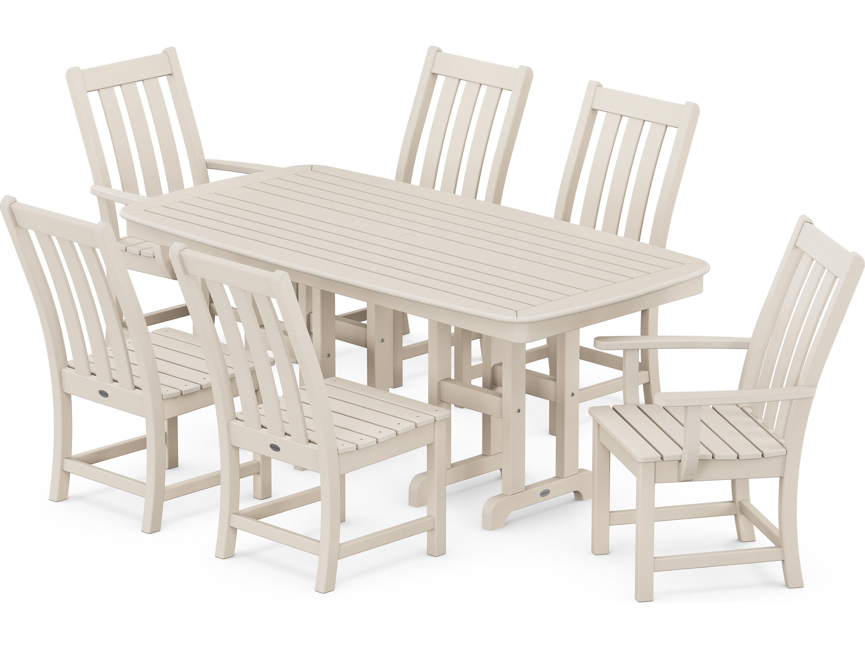 POLYWOOD® Vineyard Recycled Plastic 7 Piece Outdoor Patio Dining Set
