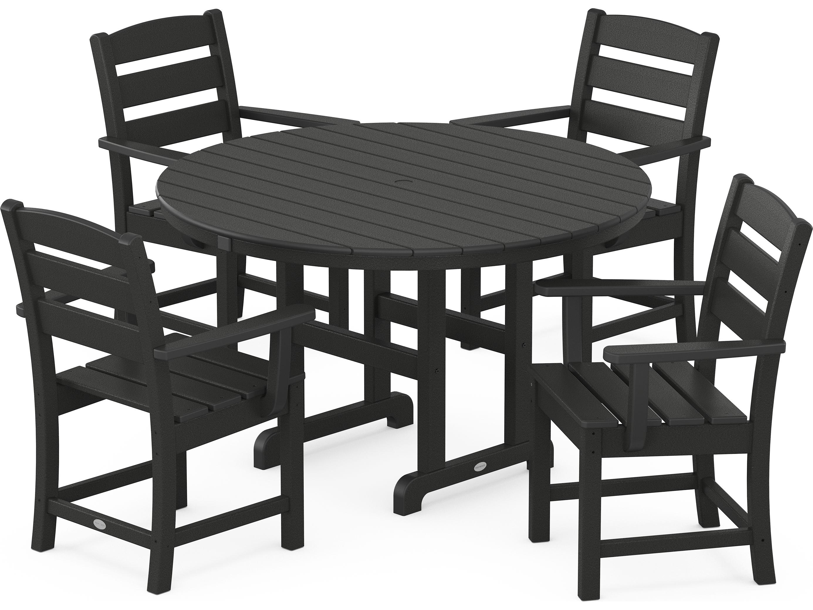 POLYWOOD® Lakeside Recycled Plastic 5 Piece Outdoor Dining Set