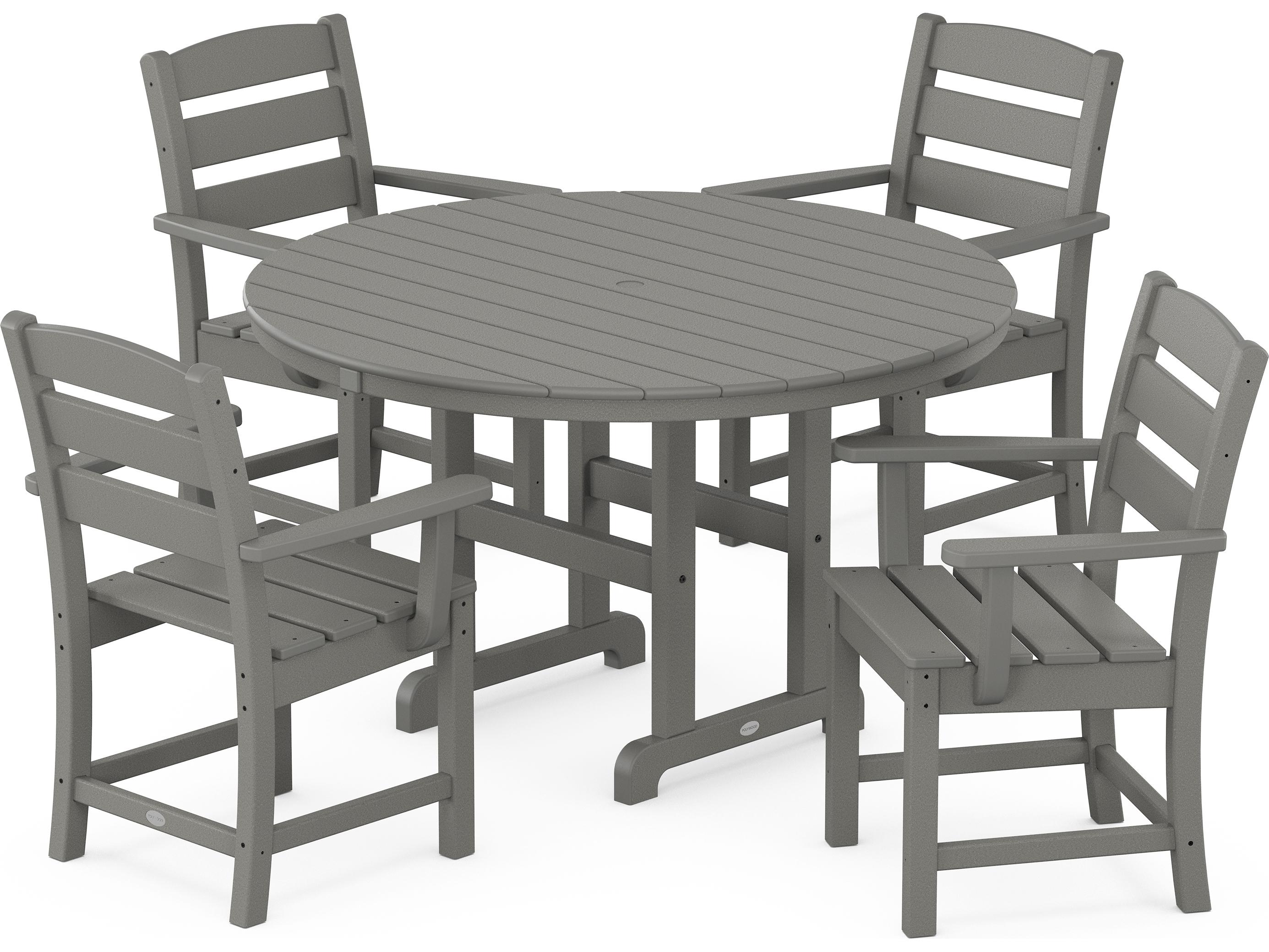 POLYWOOD® Lakeside Recycled Plastic 5 Piece Outdoor Dining Set
