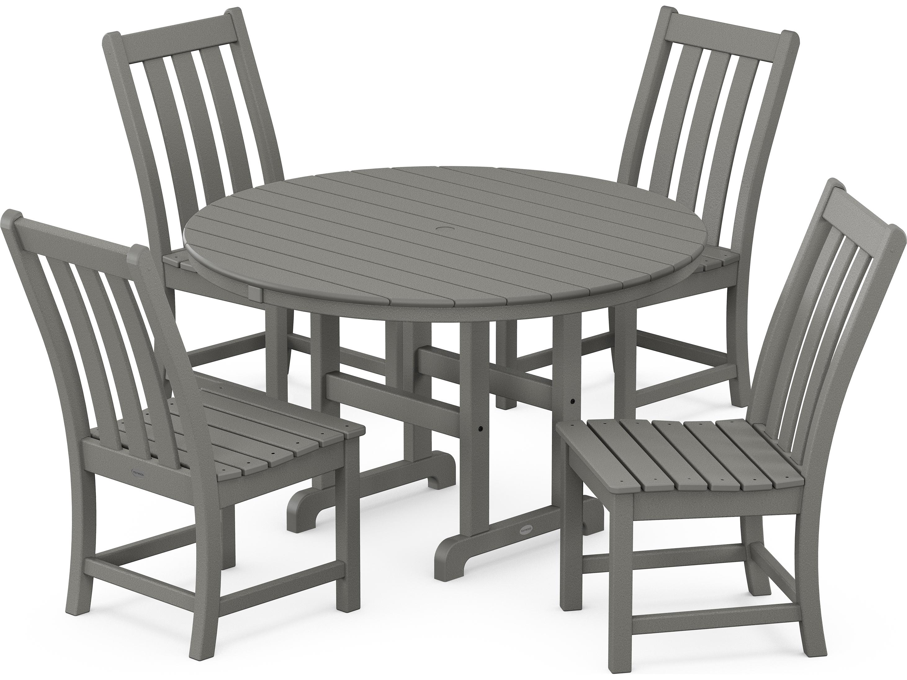 POLYWOOD® Vineyard Recycled Plastic 5 Piece Outdoor Patio Dining Set