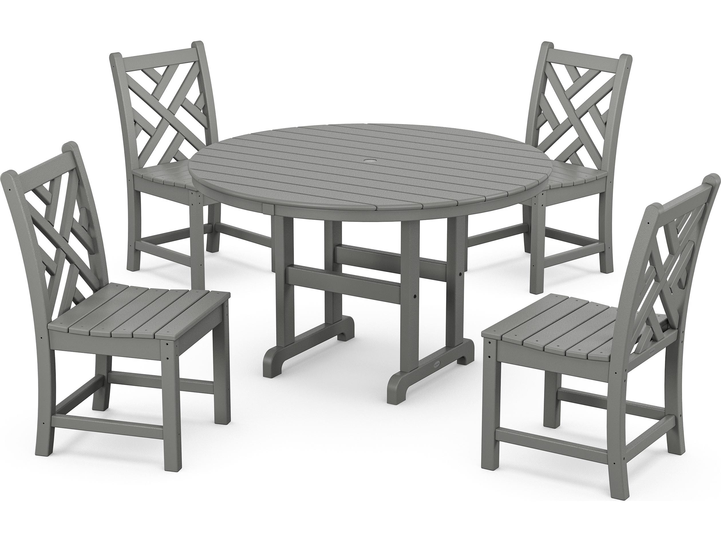 POLYWOOD® Chippendale Recycled Plastic 5 Piece Patio Dining Set