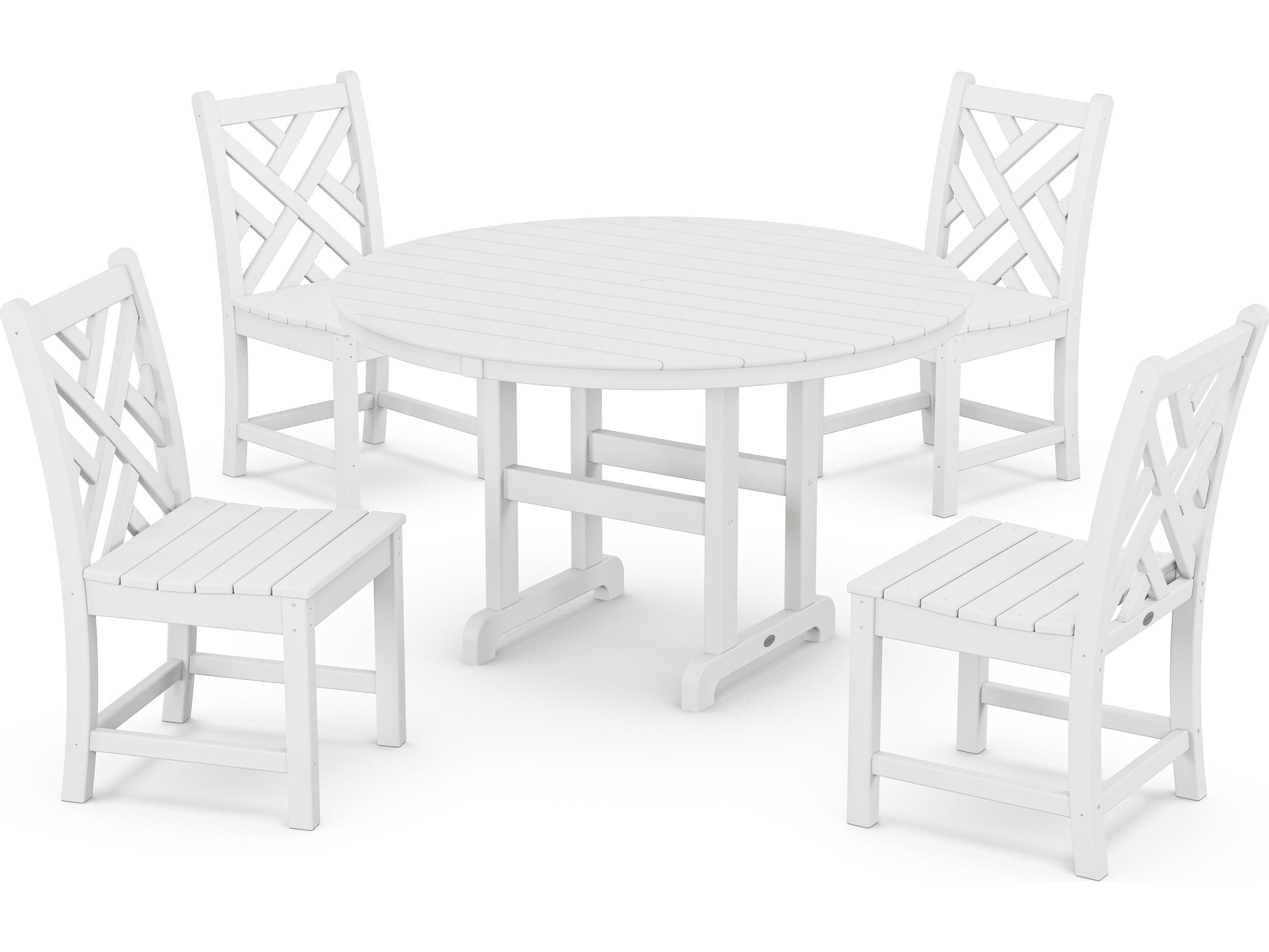 POLYWOOD® Chippendale Recycled Plastic 5 Piece Patio Dining Set