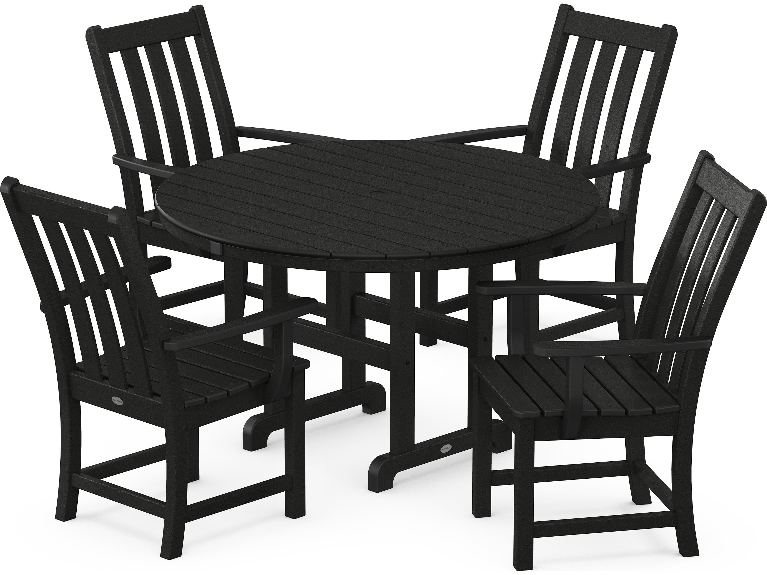 POLYWOOD® Vineyard Recycled Plastic 5 Piece Outdoor Dining Set