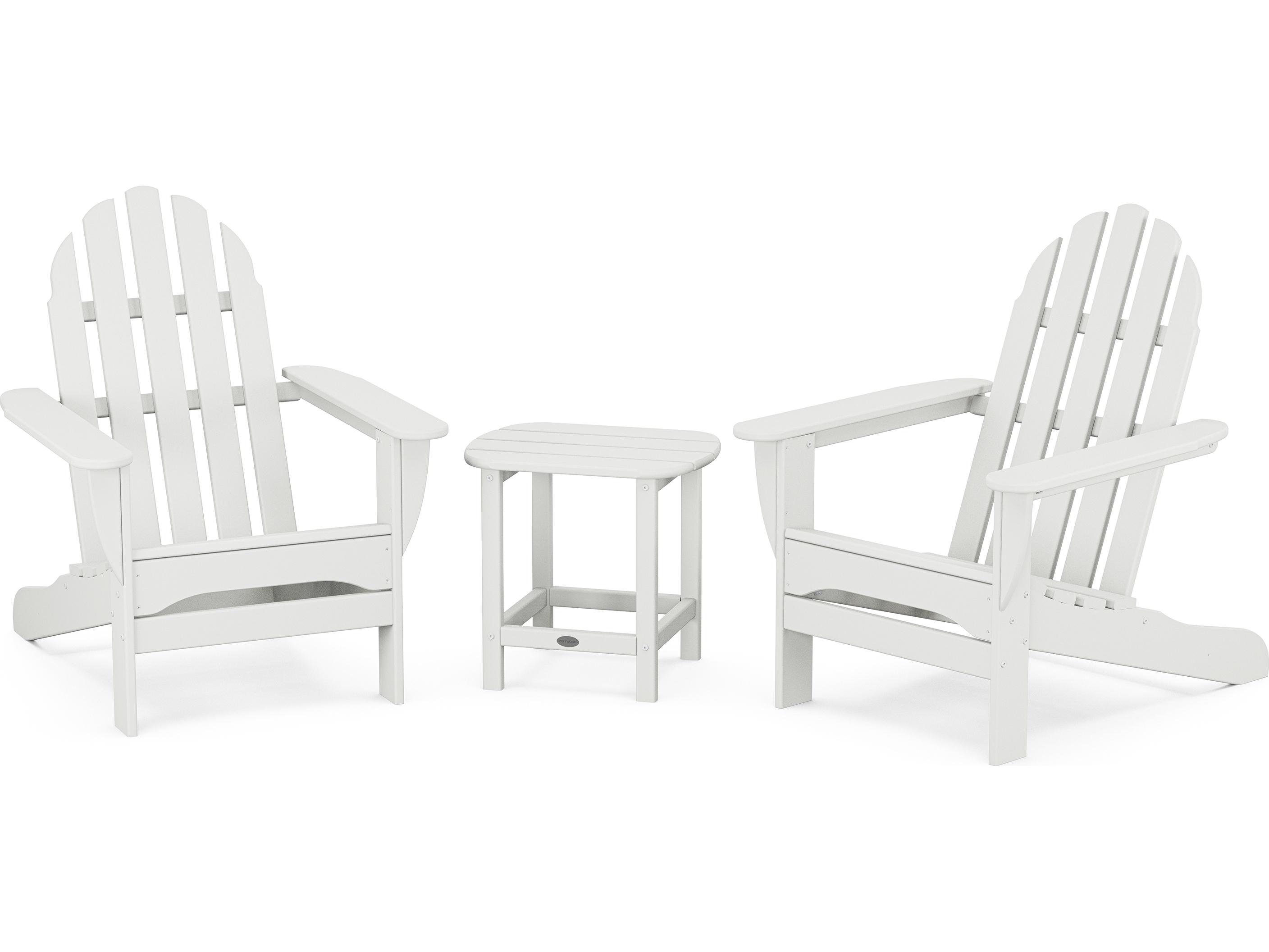 POLYWOOD® Classic Recycled Plastic 3 Piece Adirondack Patio Lounge Set