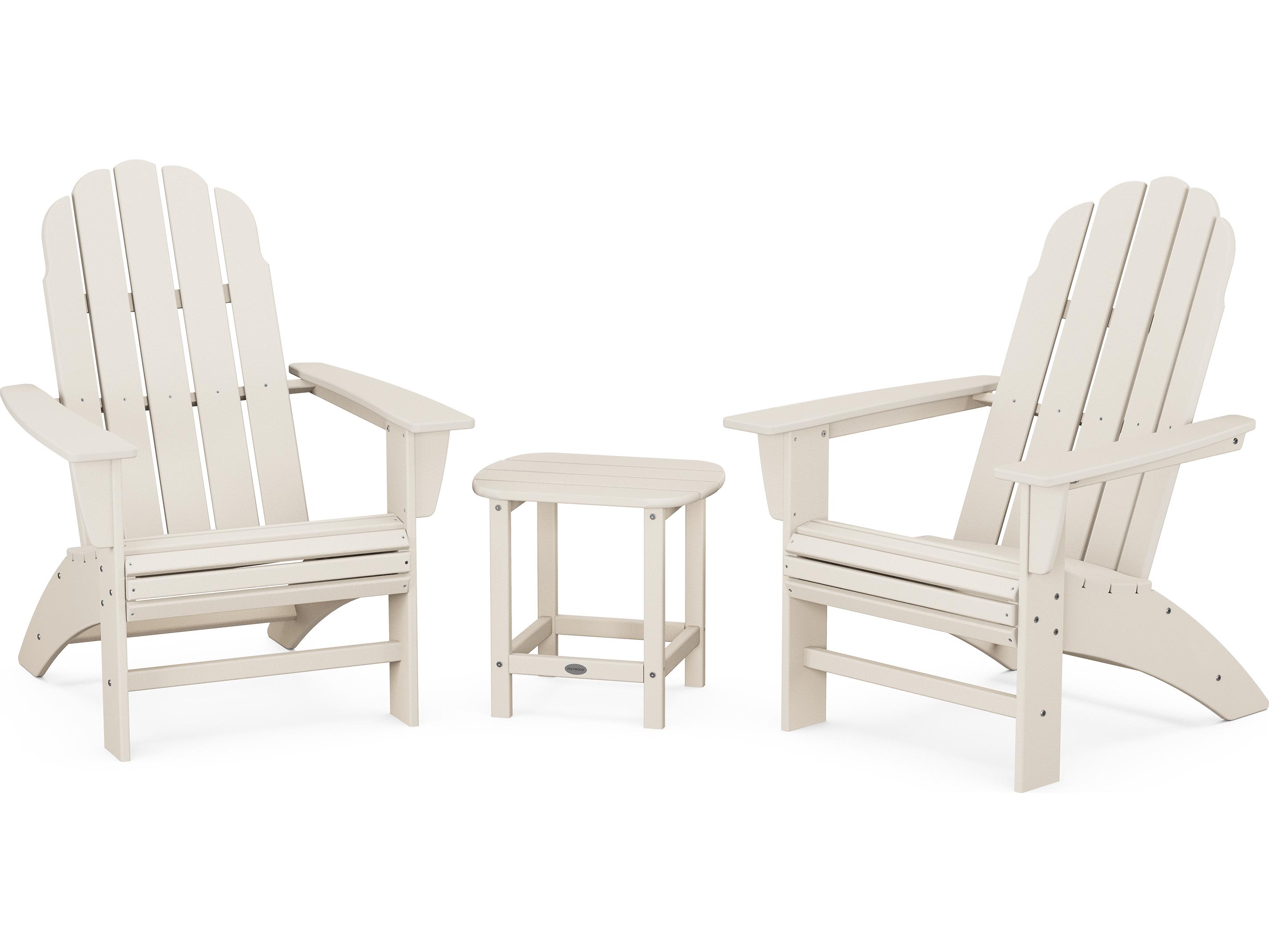 POLYWOOD® Vineyard Recycled Plastic 3 Piece Curved Adirondack Outdoor Lounge Set
