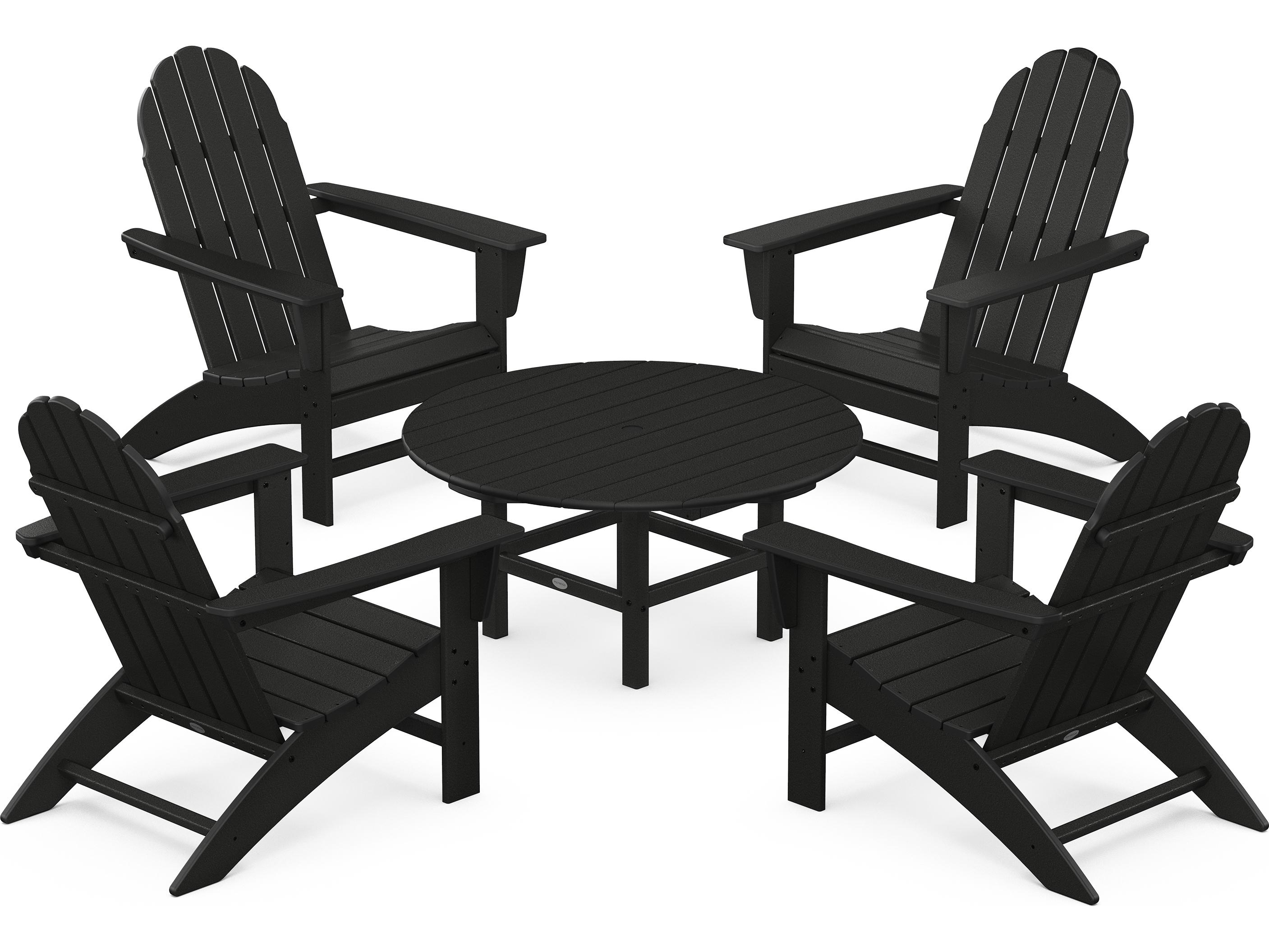 POLYWOOD® Vineyard Recycled Plastic 5 Piece Adirondack Patio Lounge Set
