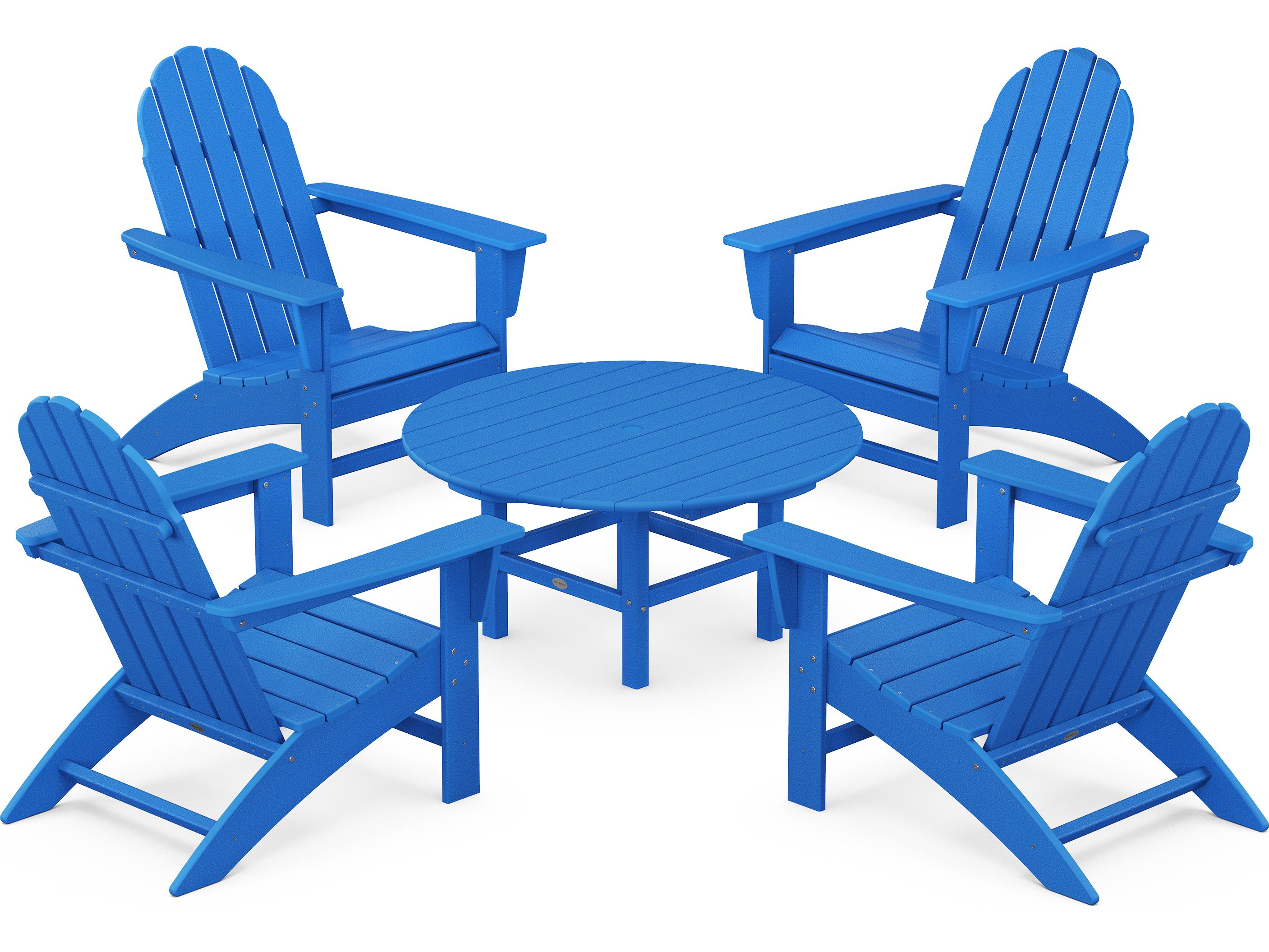 POLYWOOD® Vineyard Recycled Plastic 5 Piece Adirondack Patio Lounge Set