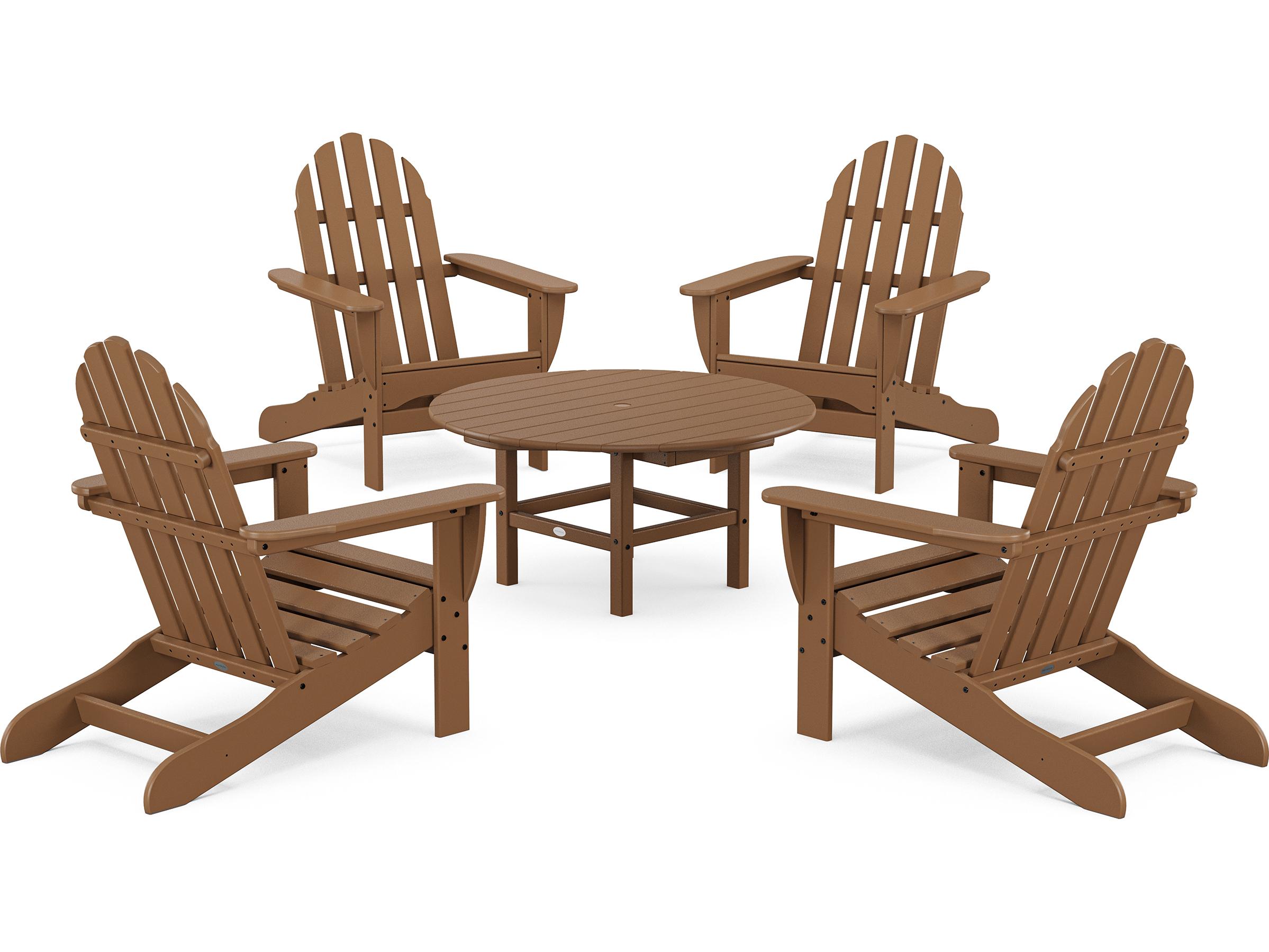 POLYWOOD® Classic Adirondack Recycled Plastic 5 Piece Outdoor Lounge Set