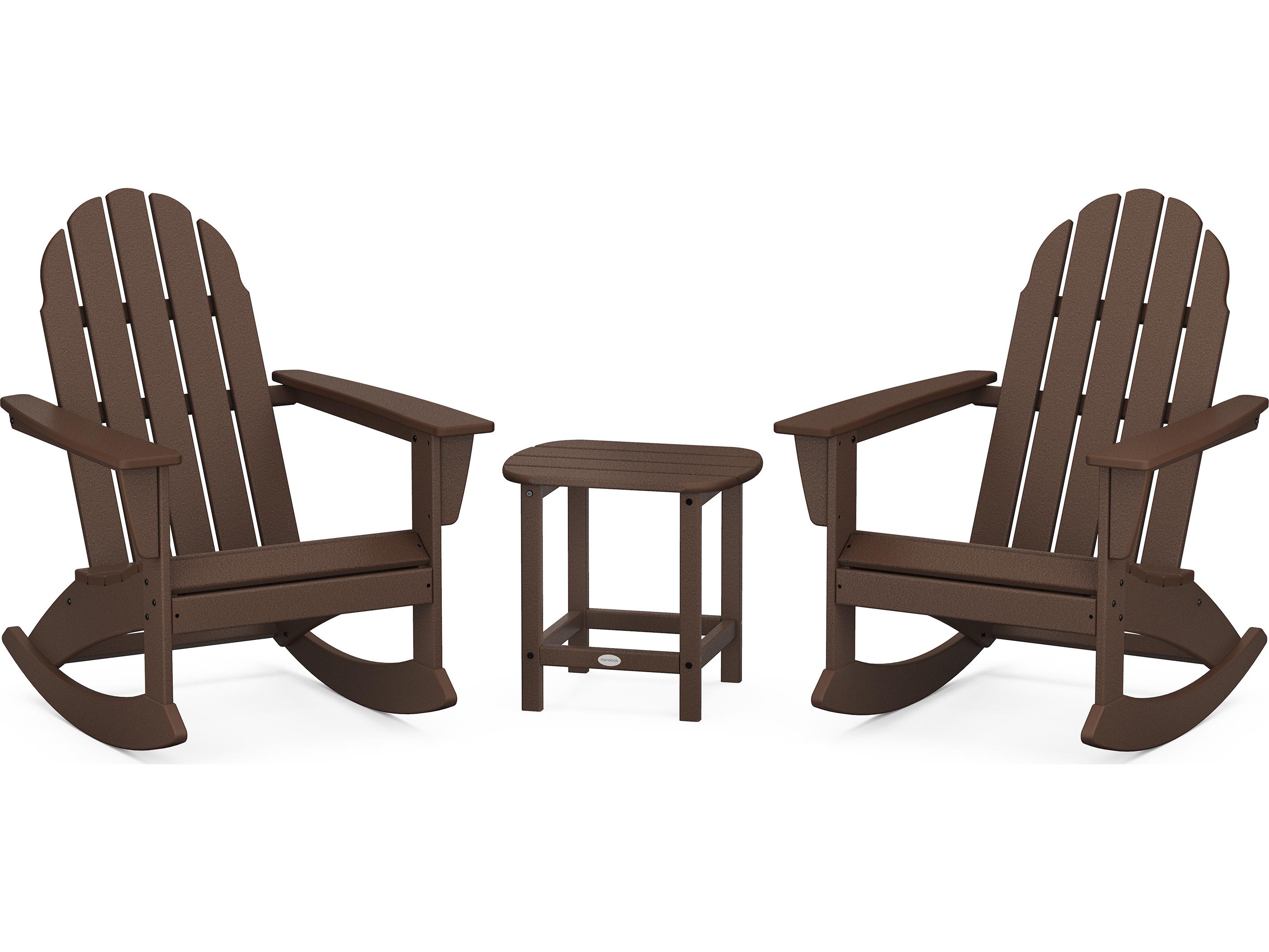POLYWOOD® Vineyard Recycled Plastic 5 Piece Adirondack Rocking Outdoor Patio Lounge Set