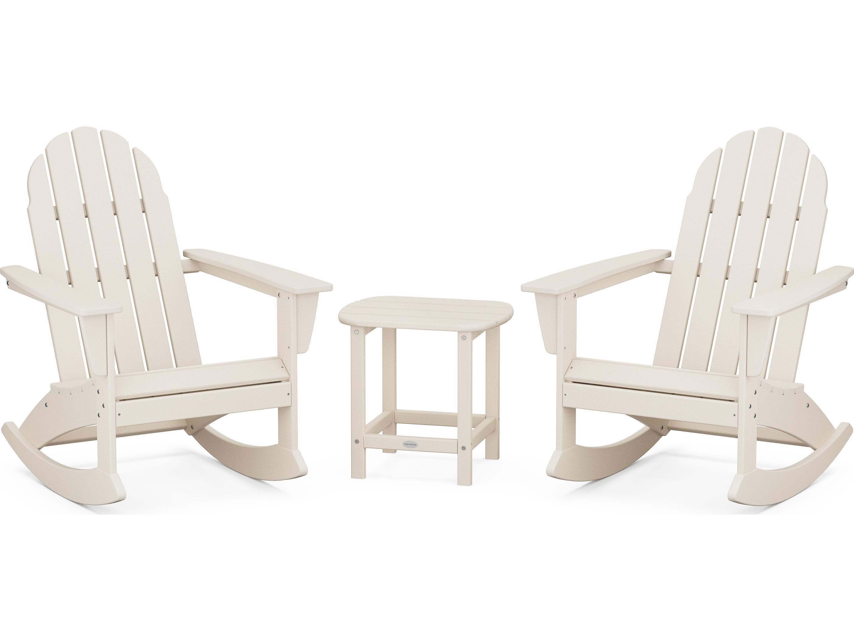 POLYWOOD® Vineyard Recycled Plastic 5 Piece Adirondack Rocking Outdoor Patio Lounge Set