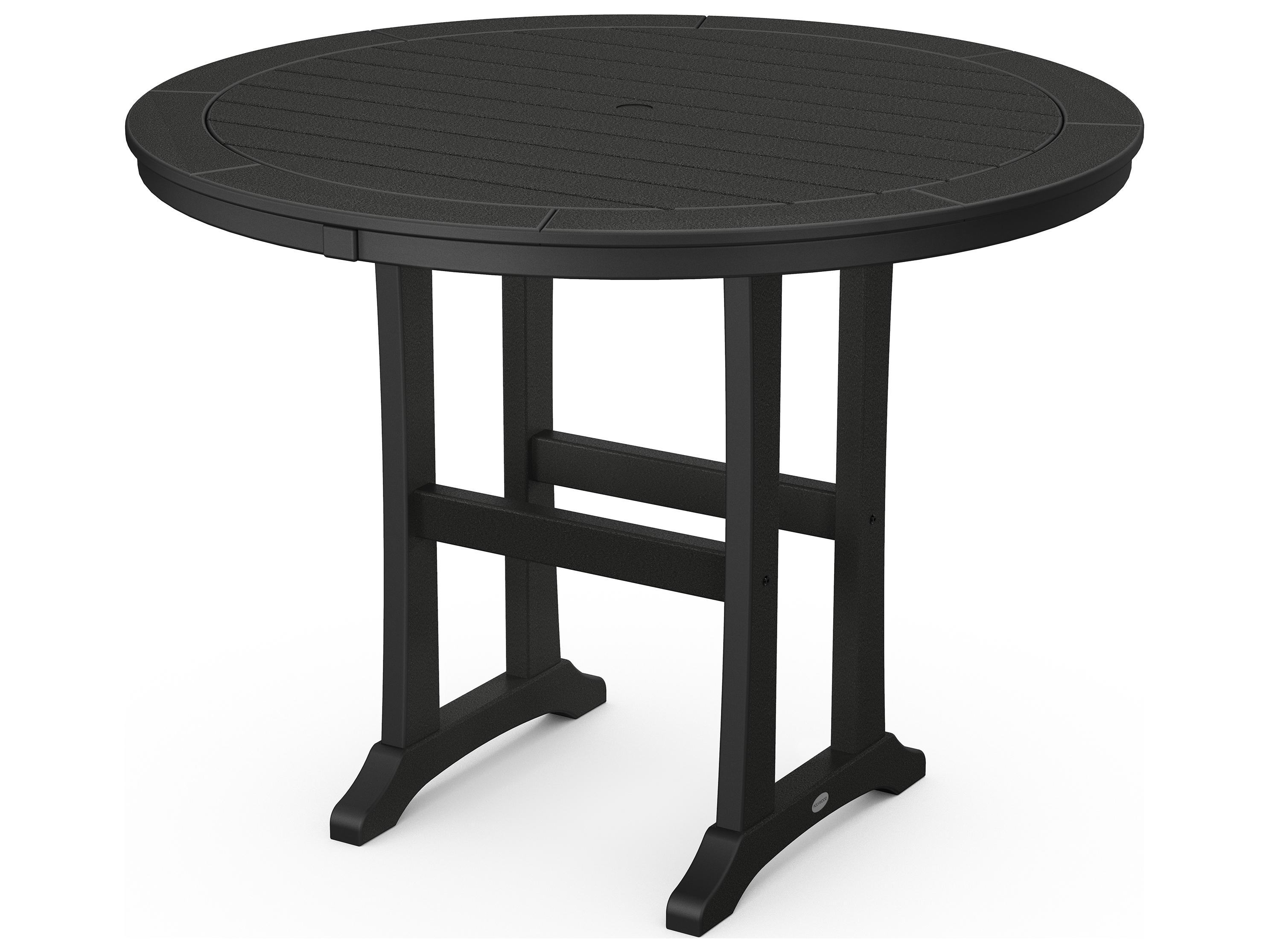 POLYWOOD® Nautical Recycled Plastic Round Patio Counter Table