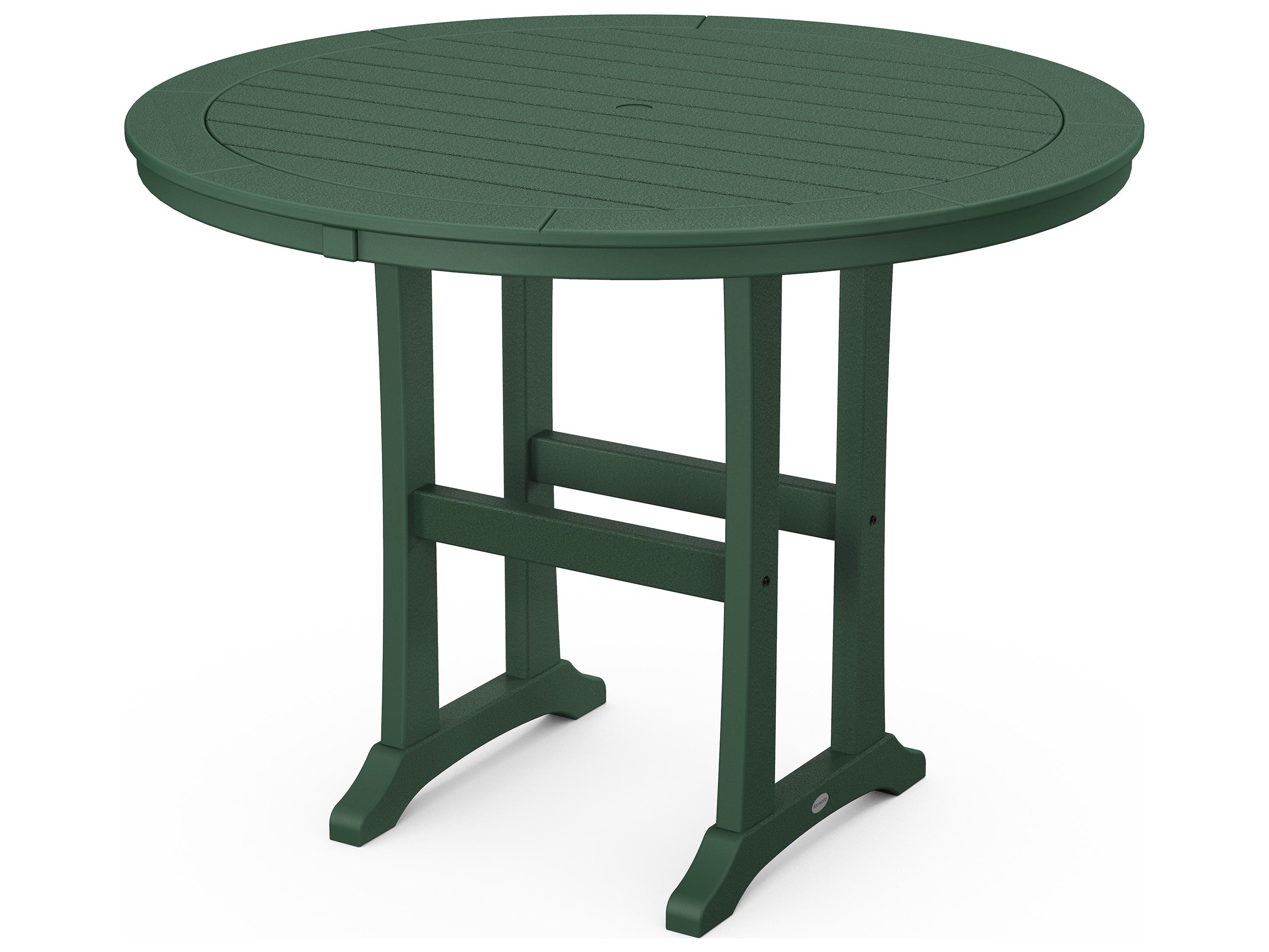 POLYWOOD® Nautical Recycled Plastic Round Patio Counter Table