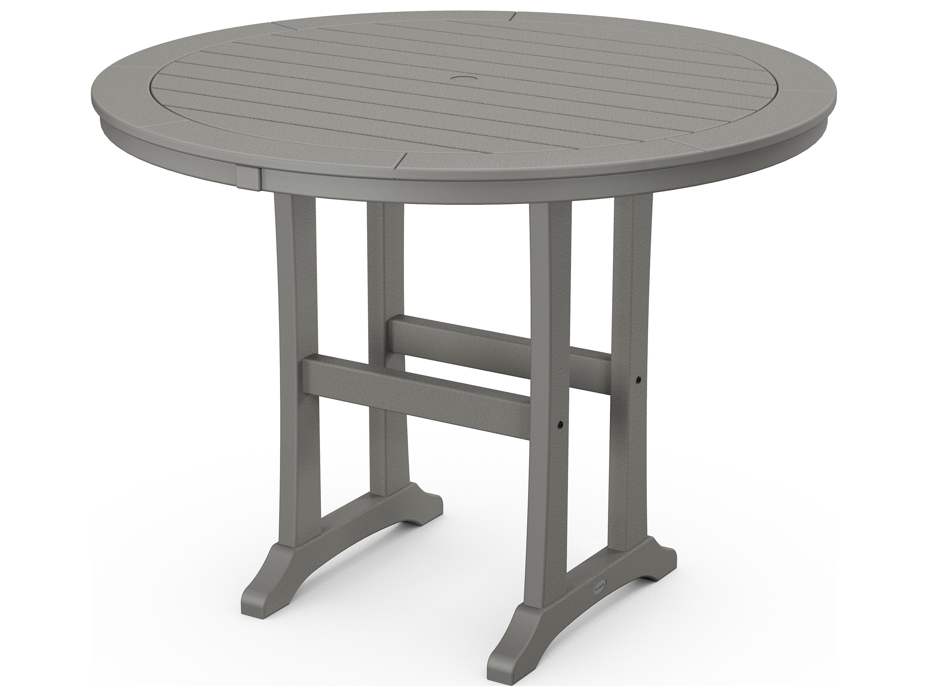 POLYWOOD® Nautical Recycled Plastic Round Patio Counter Table