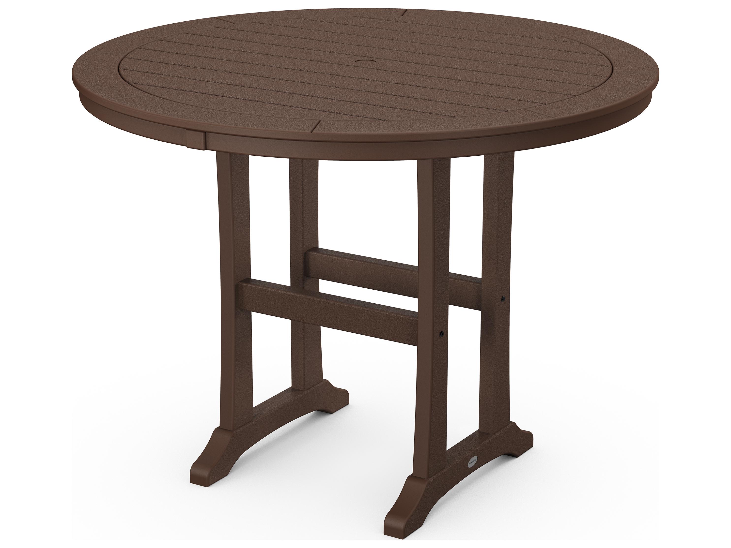 POLYWOOD® Nautical Recycled Plastic Round Patio Counter Table