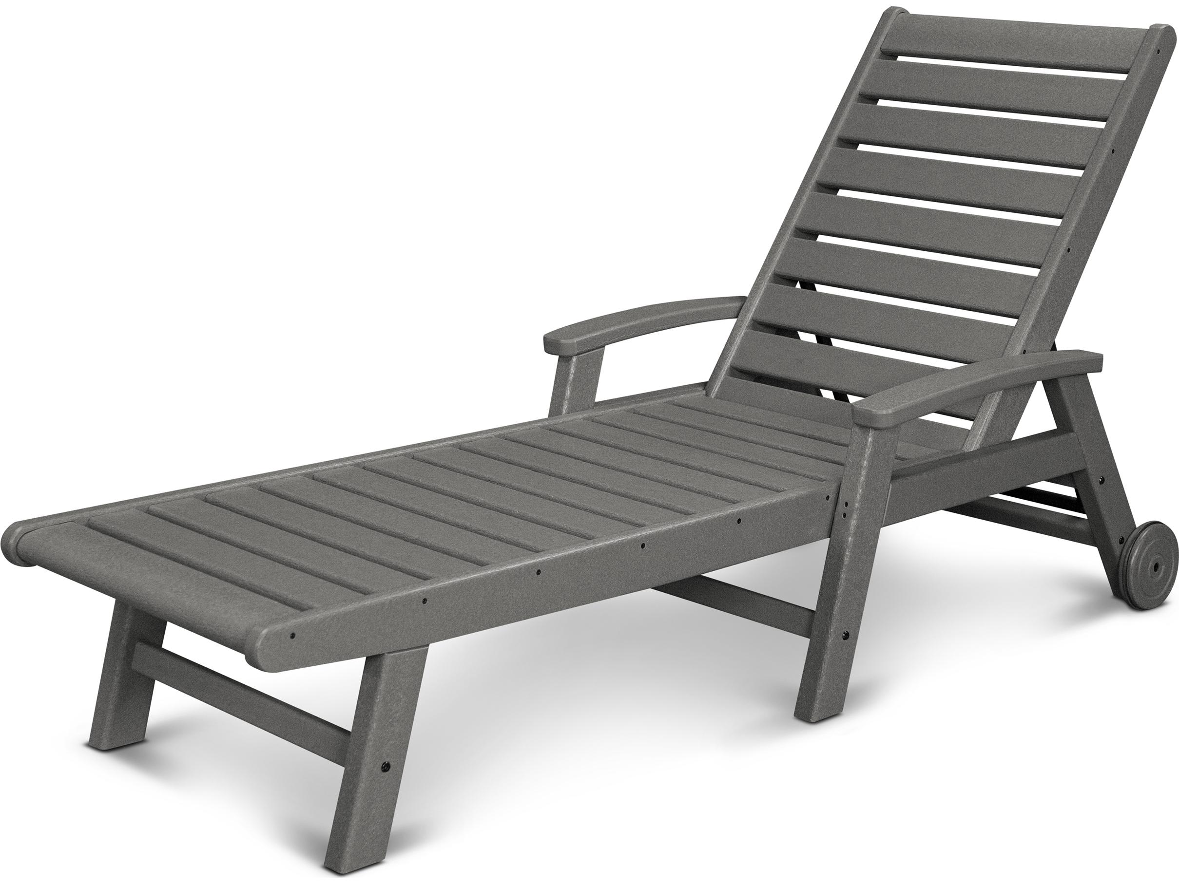 POLYWOOD® Signature Recycled Plastic Outdoor Chaise Lounge with Wheels