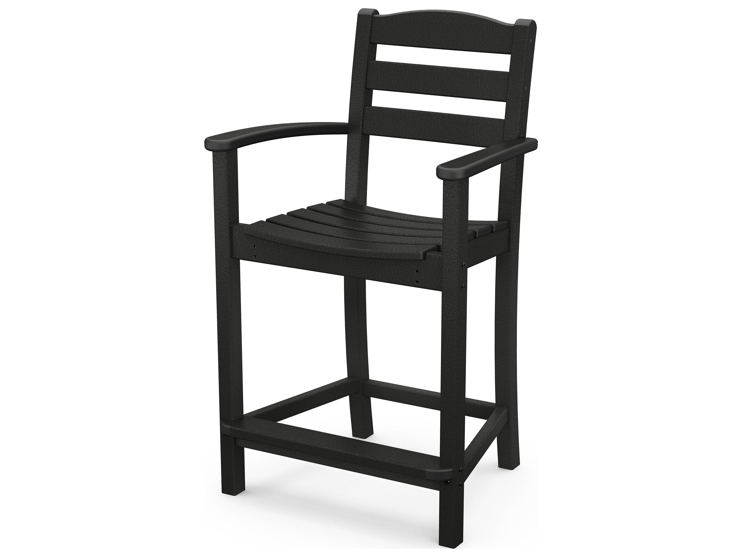 POLYWOOD® La Casa Cafe Recycled Plastic Arm Outdoor Counter Stool