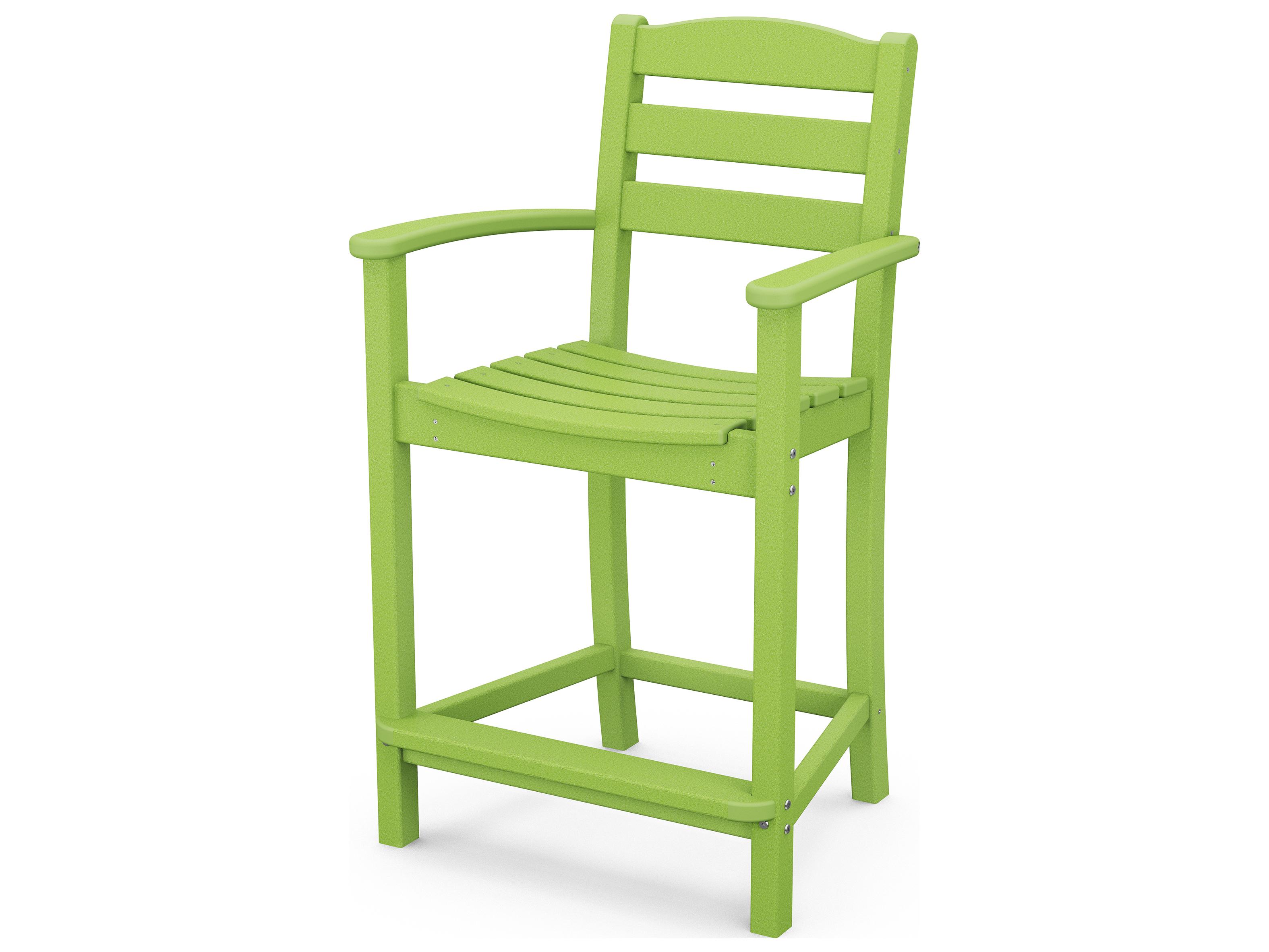 POLYWOOD® La Casa Cafe Recycled Plastic Arm Outdoor Counter Stool