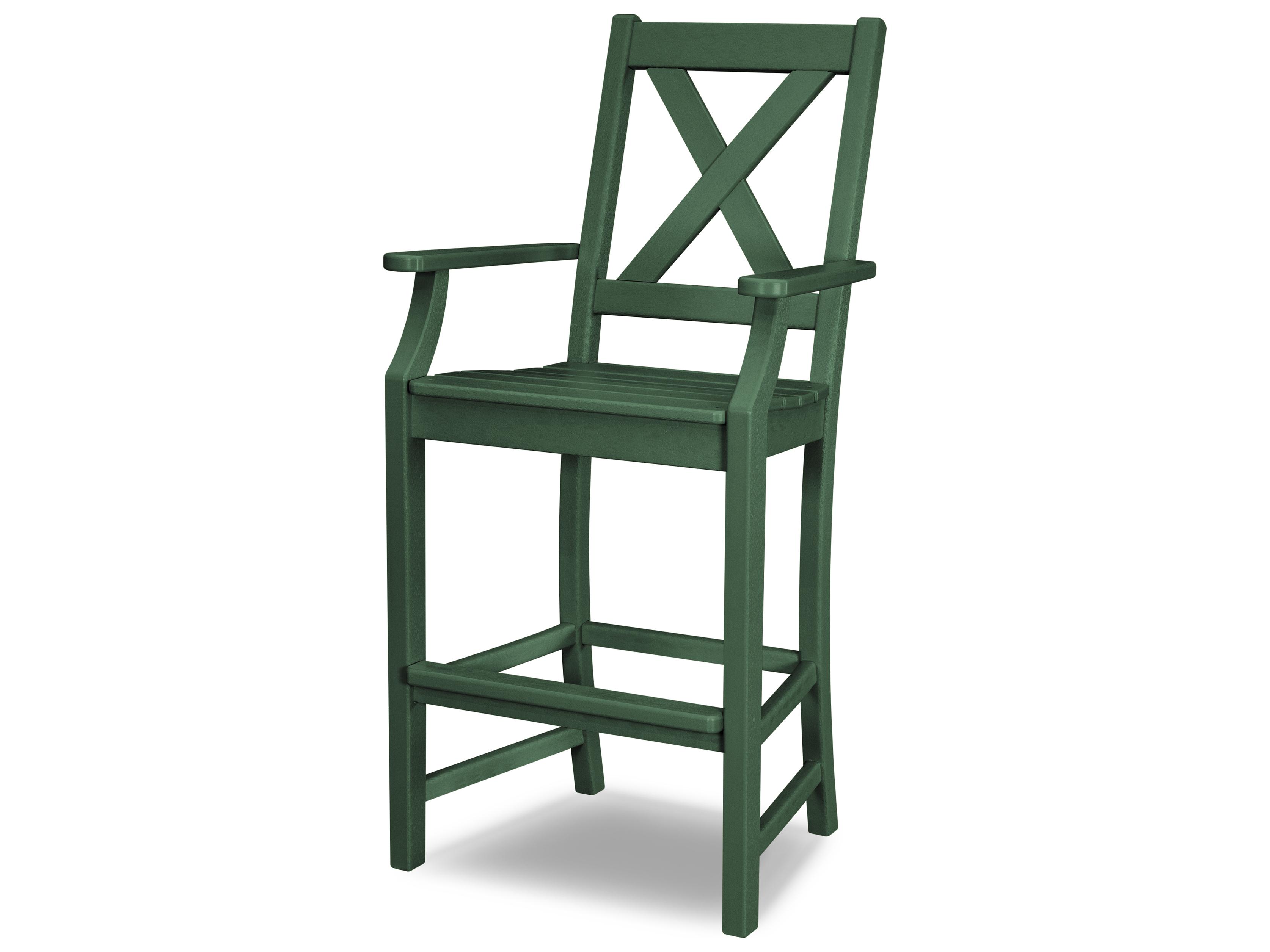 POLYWOOD® Braxton Recycled Plastic Outdoor Bar Arm Chair