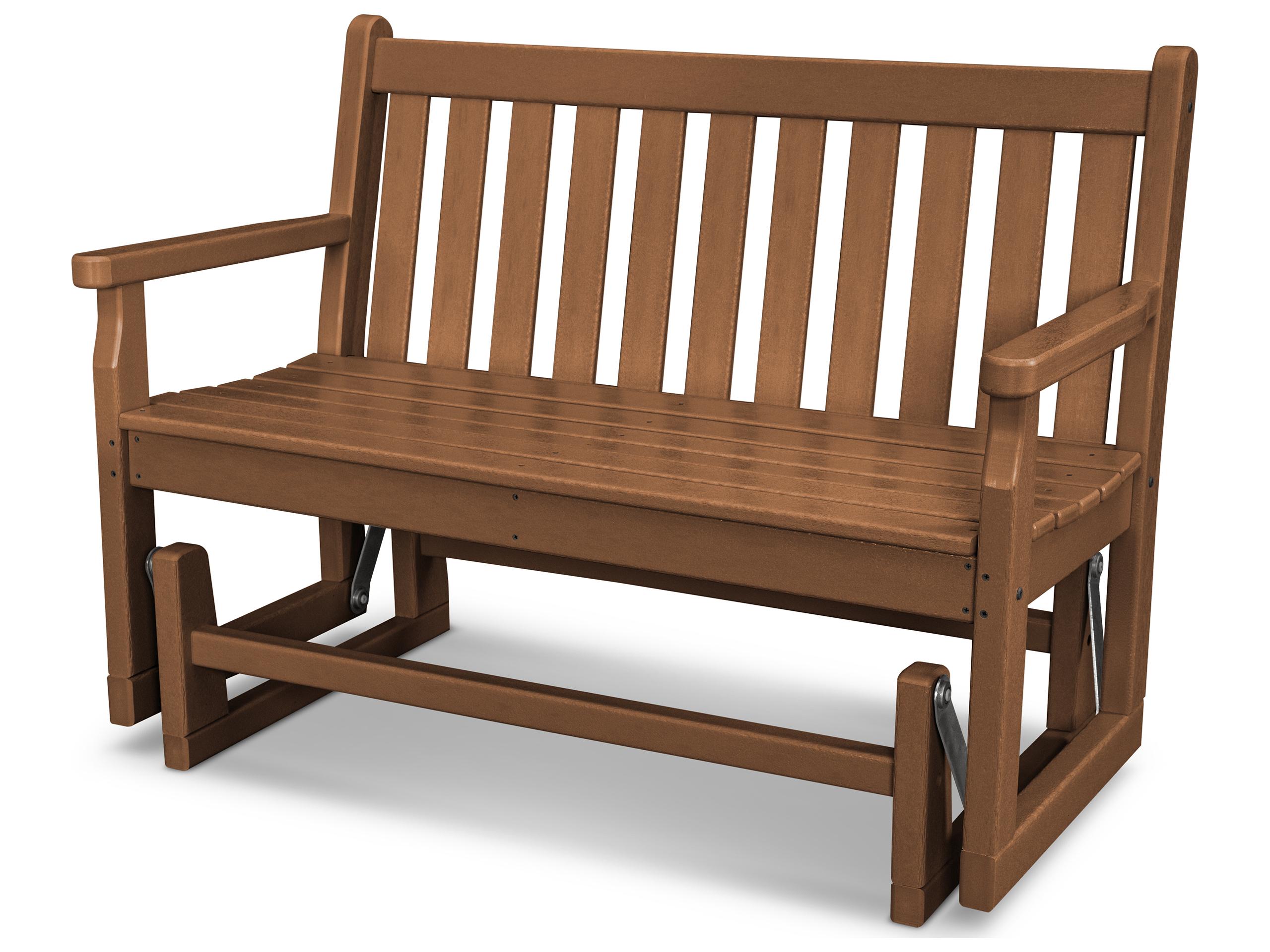 POLYWOOD® Traditional Garden Recycled Plastic Glider Patio Bench - Green