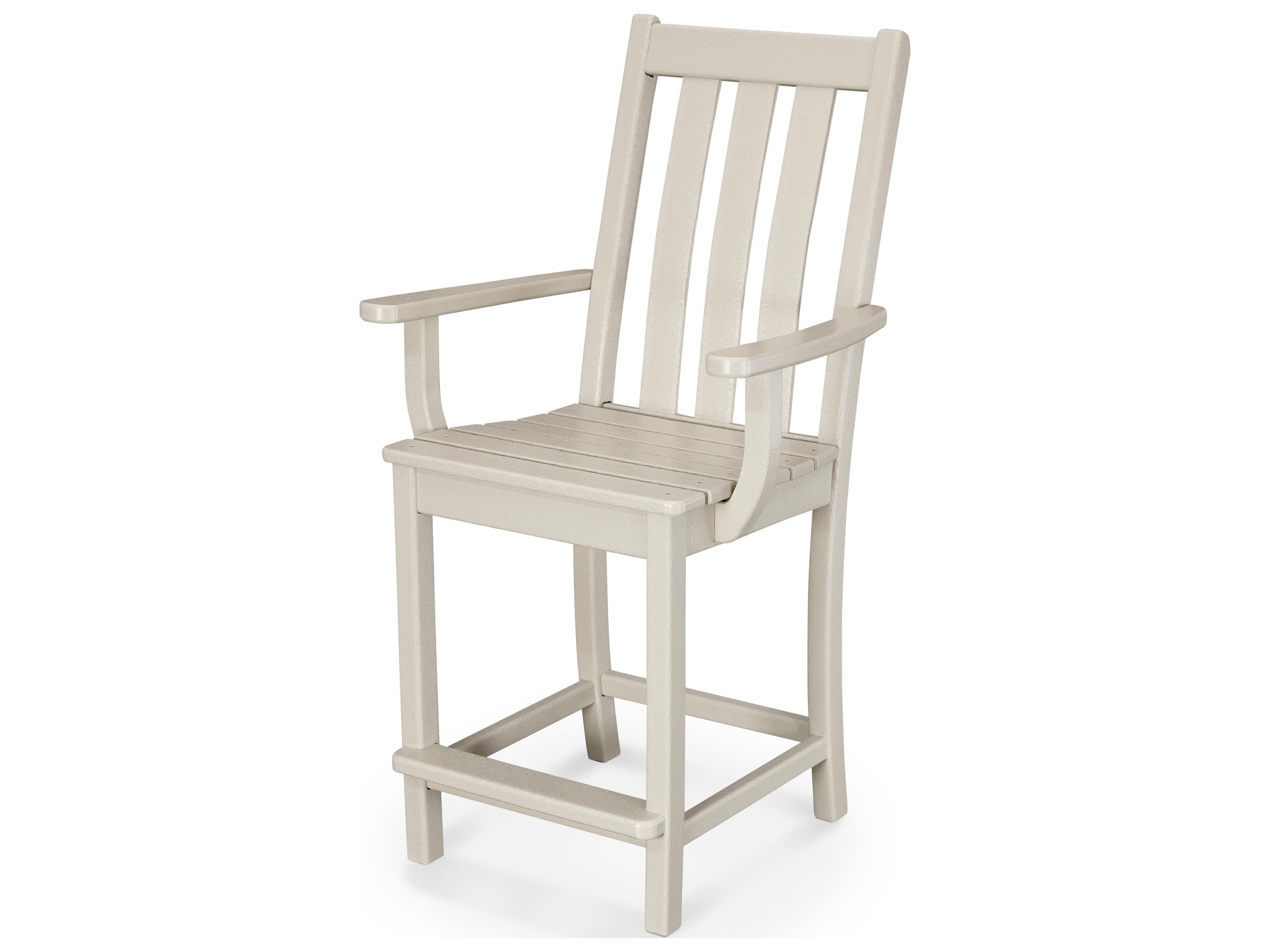 POLYWOOD® Vineyard Recycled Plastic Counter Arm Chair