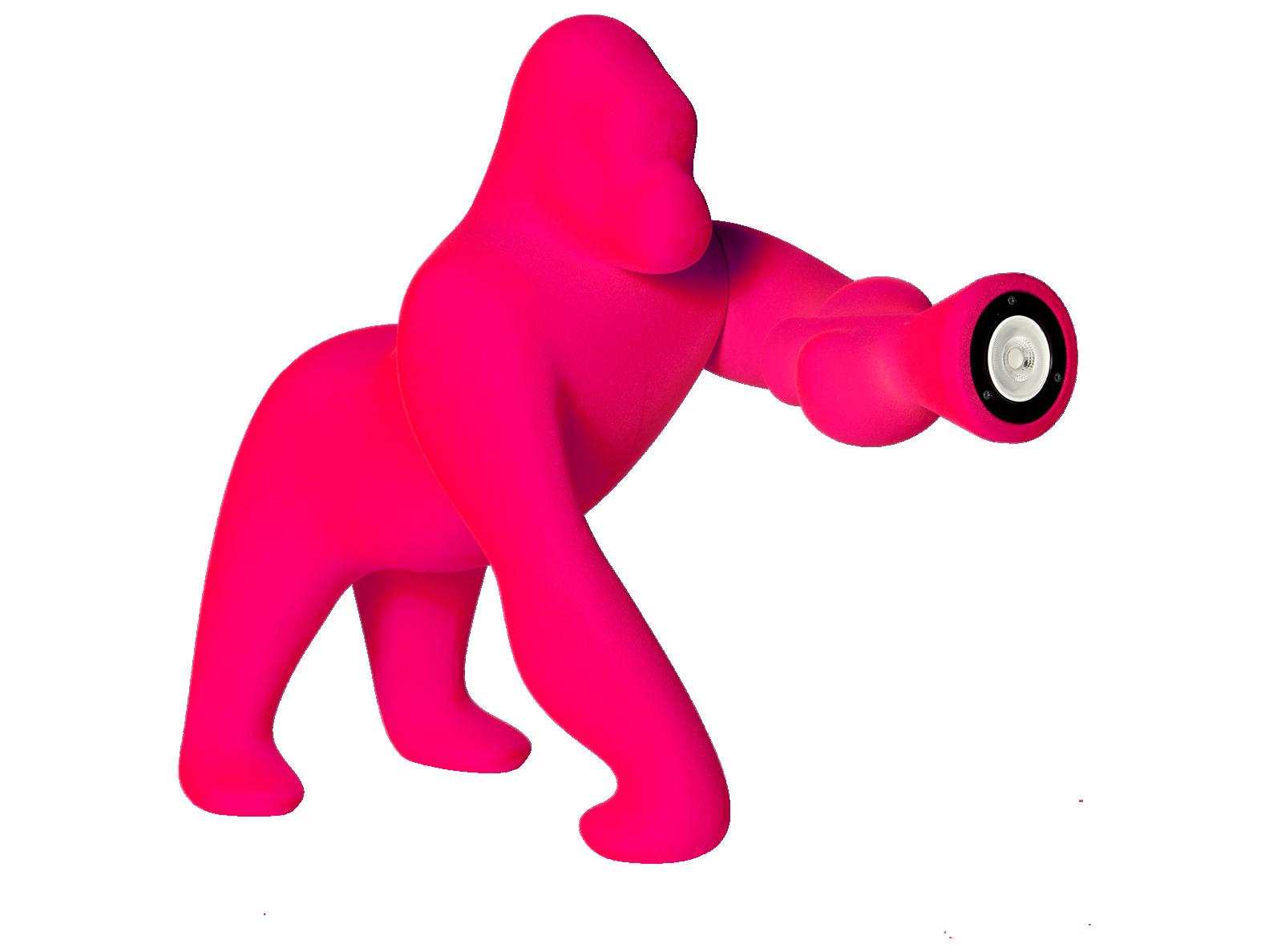 Qeeboo Kong XS Fuchsia Velvet Pink Table Lamp