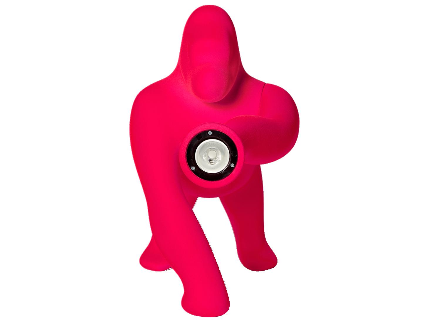 Qeeboo Kong XS Fuchsia Velvet Pink Table Lamp