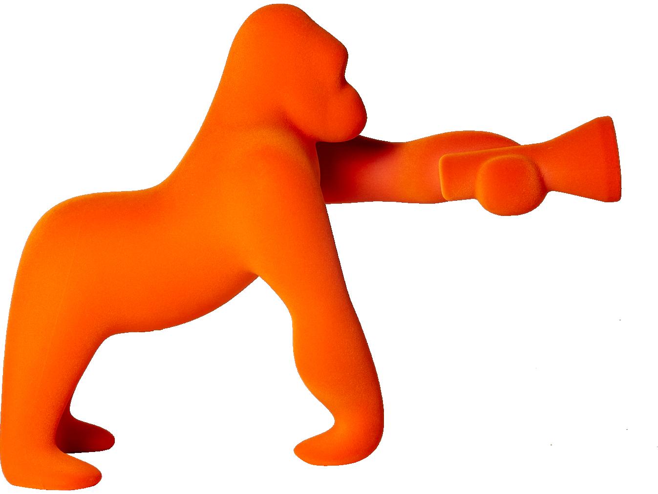 Qeeboo Kong XS Orange Velvet Table Lamp