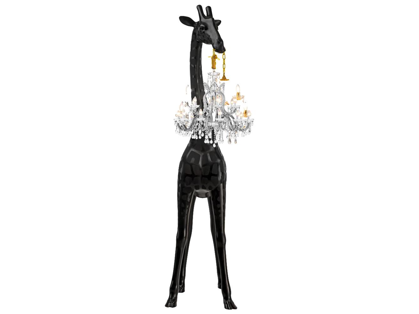 Qeeboo Giraffe In Love Black Floor Lamp