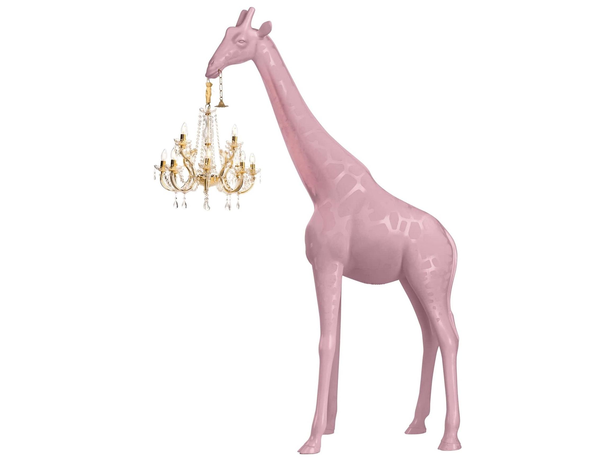 Qeeboo Giraffe In Love Pink Floor Lamp
