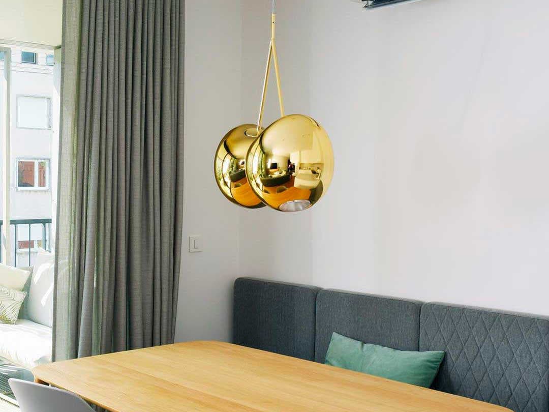 Qeeboo Cherry 2-Light Gold Globe Pendant