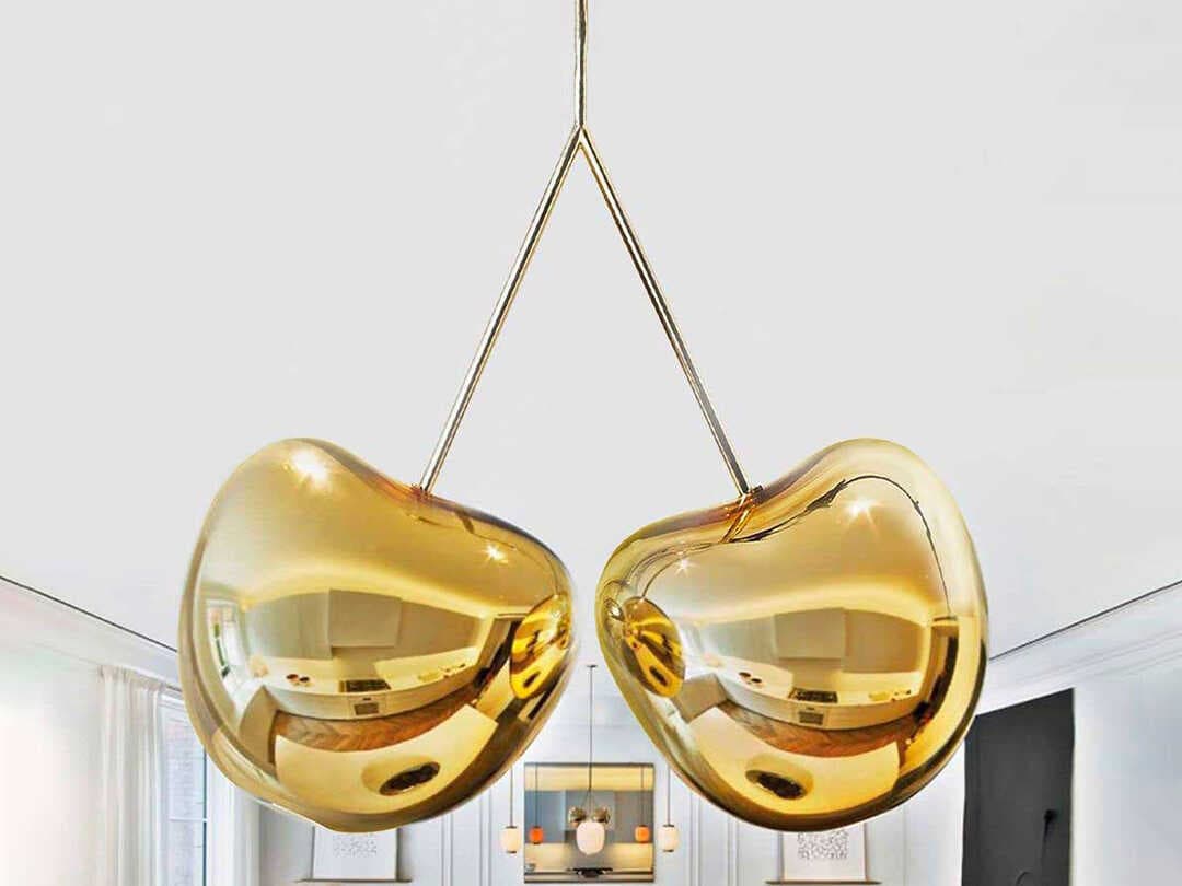 Qeeboo Cherry 2-Light Gold Globe Pendant