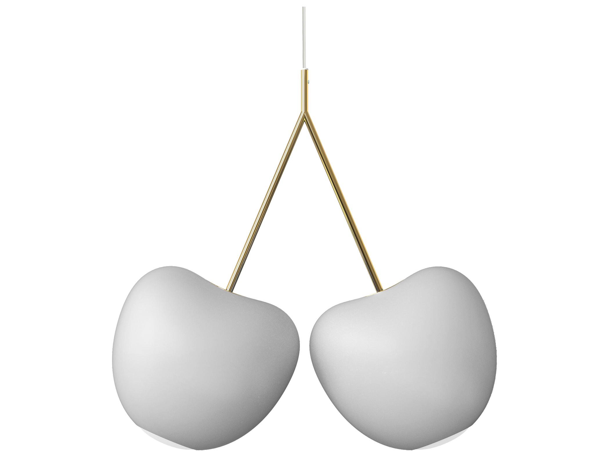 Qeeboo Cherry 2-Light Ivory White Globe Pendant