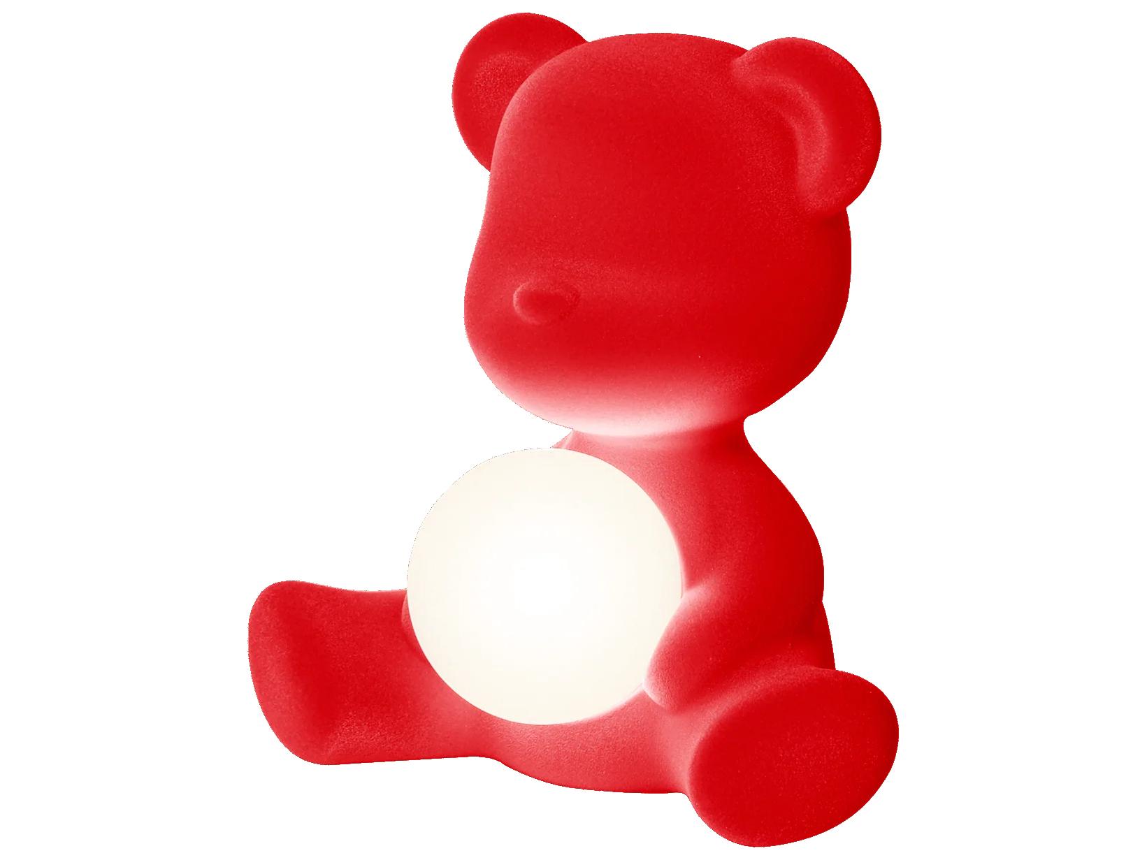 Qeeboo Teddy Girl Red Velvet Table Lamp