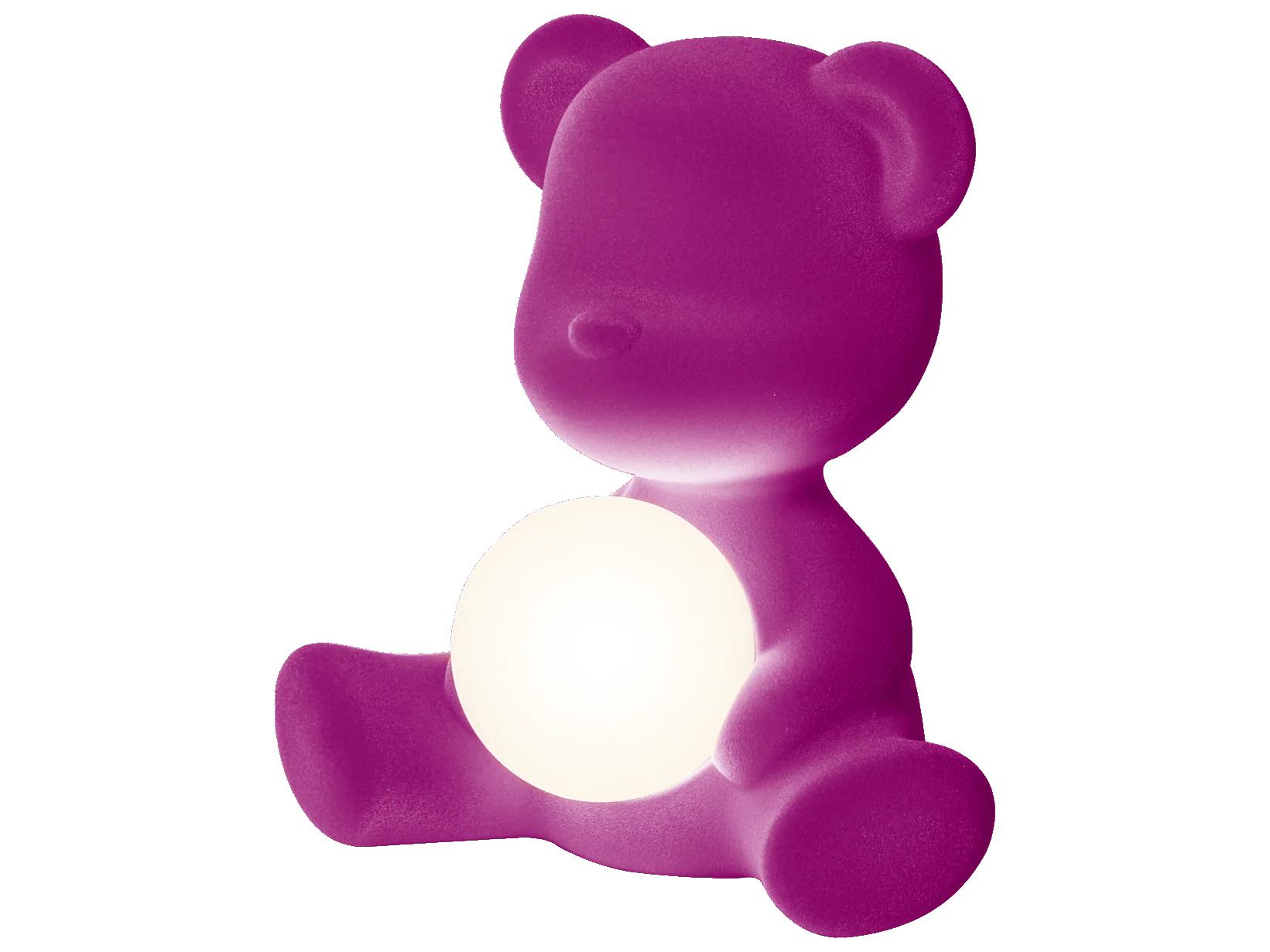 Qeeboo Teddy Girl Violet Velvet Purple Table Lamp
