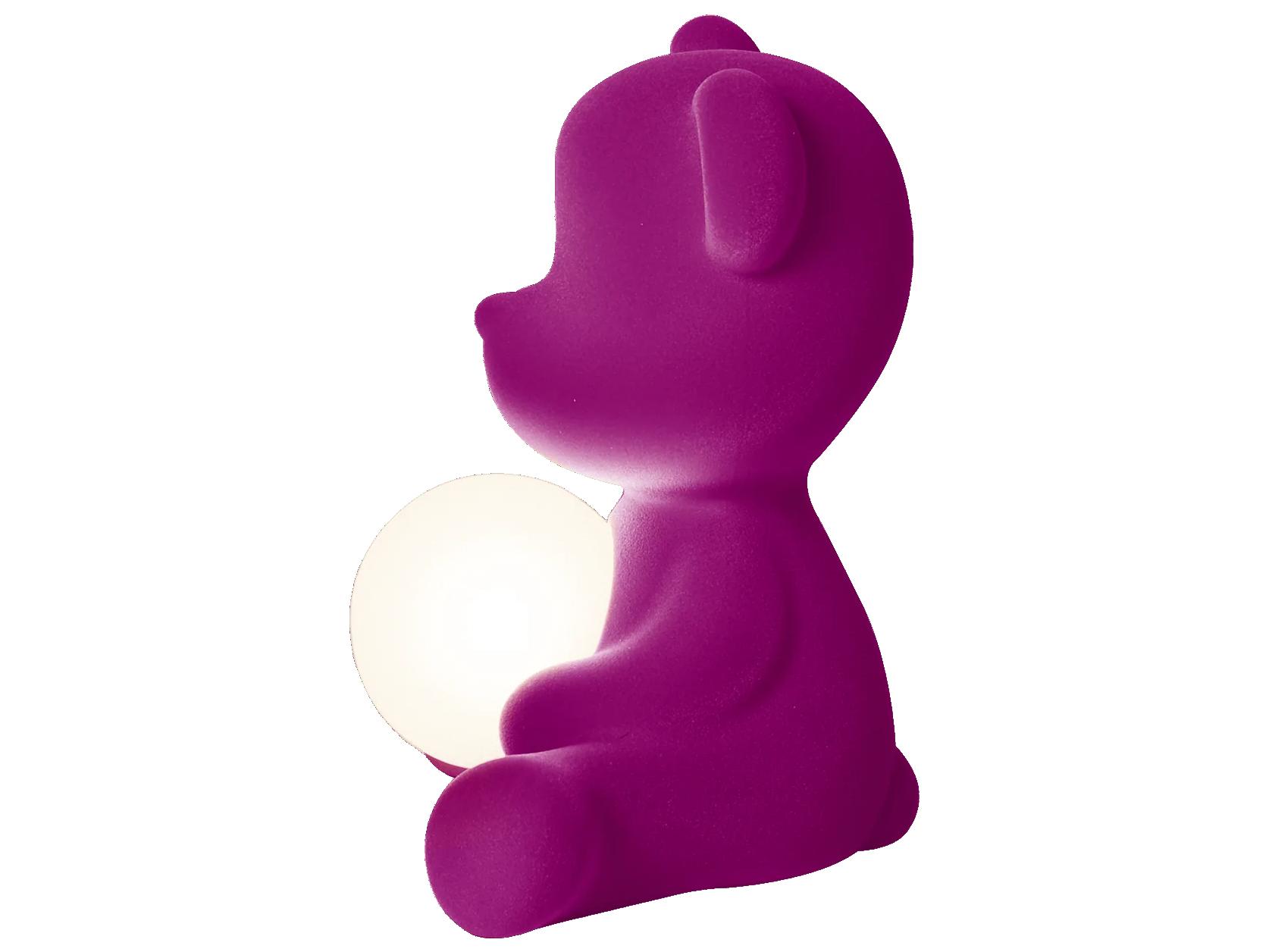 Qeeboo Teddy Girl Violet Velvet Purple Table Lamp