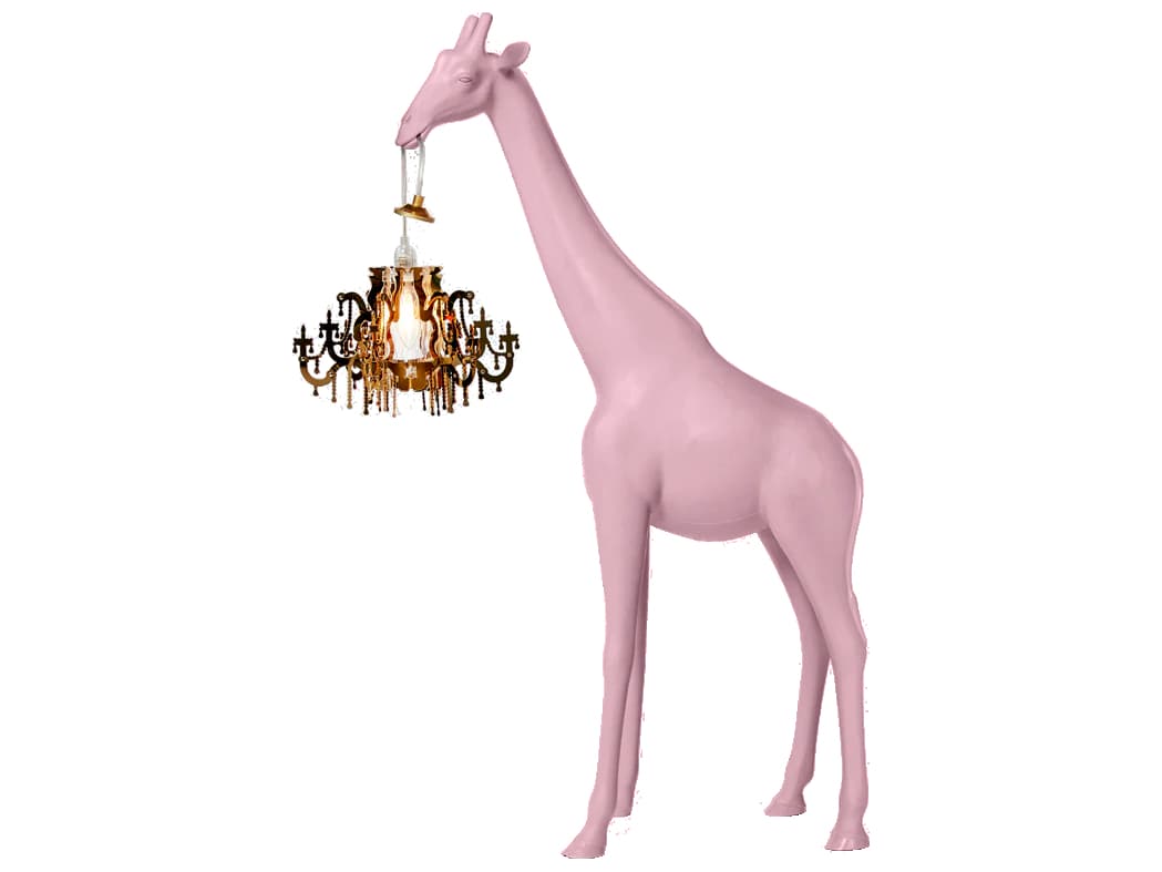 Qeeboo Giraffe In Love Pink Floor Lamp