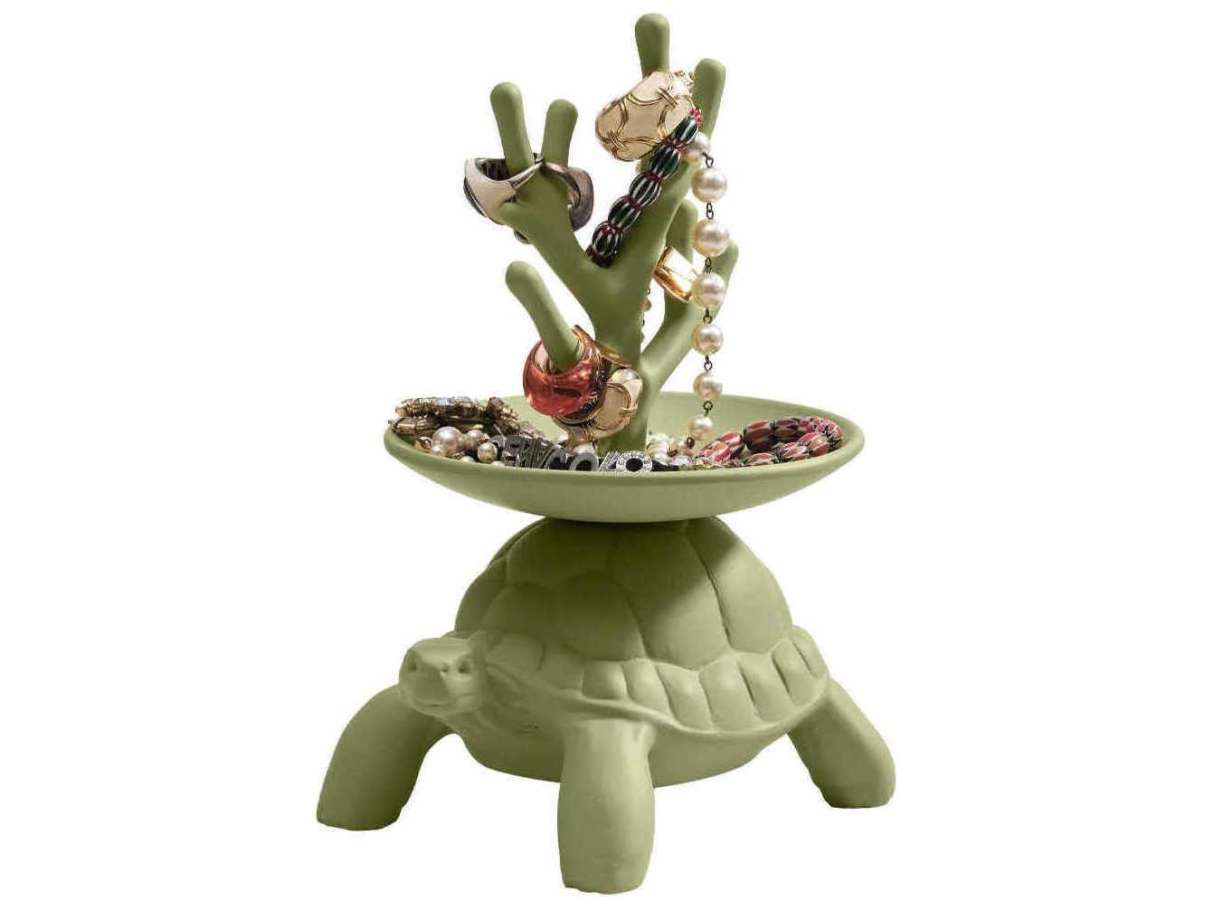 Qeeboo Turtle Carry Olive Green Jewelry Tree